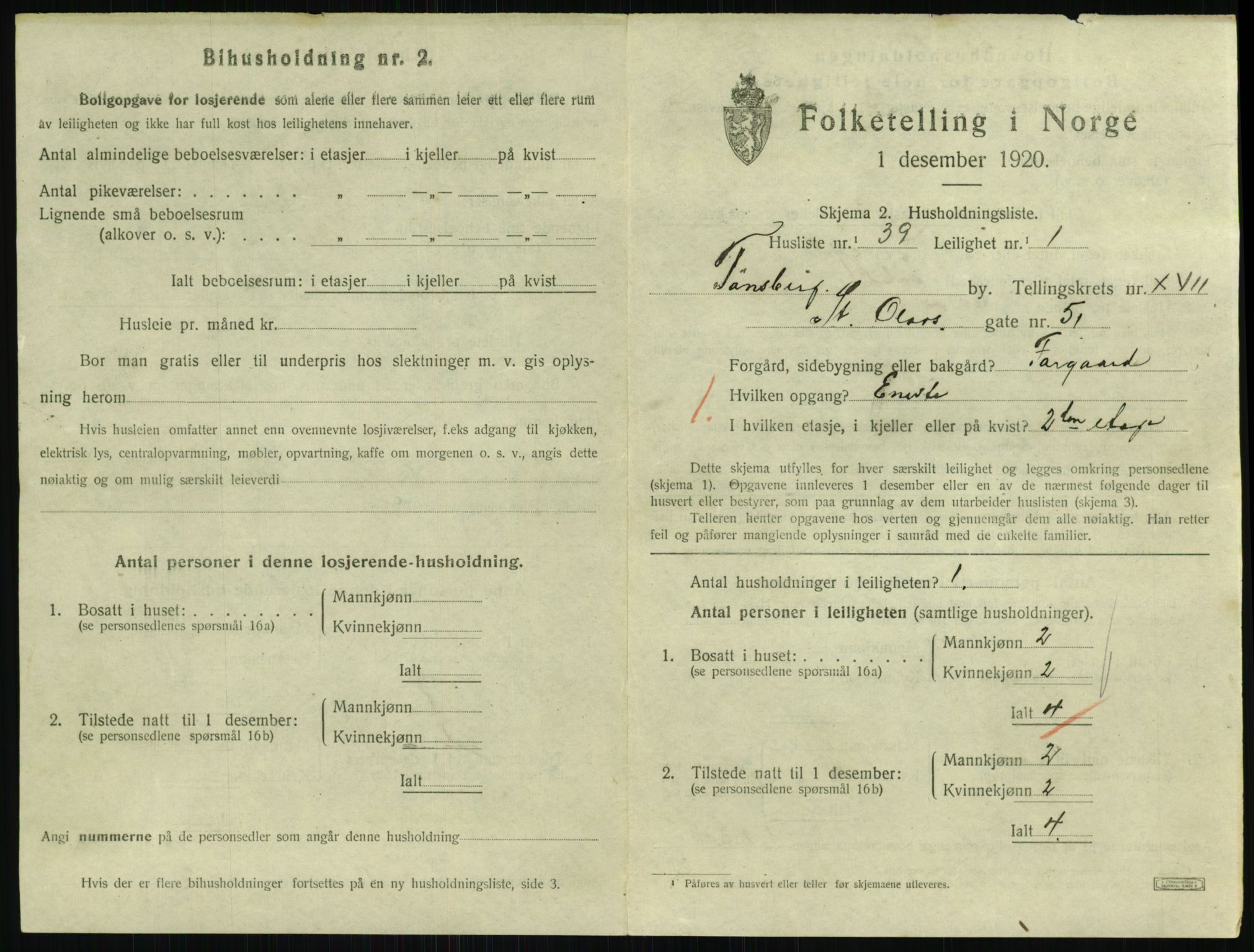 SAKO, 1920 census for Tønsberg, 1920, p. 6839