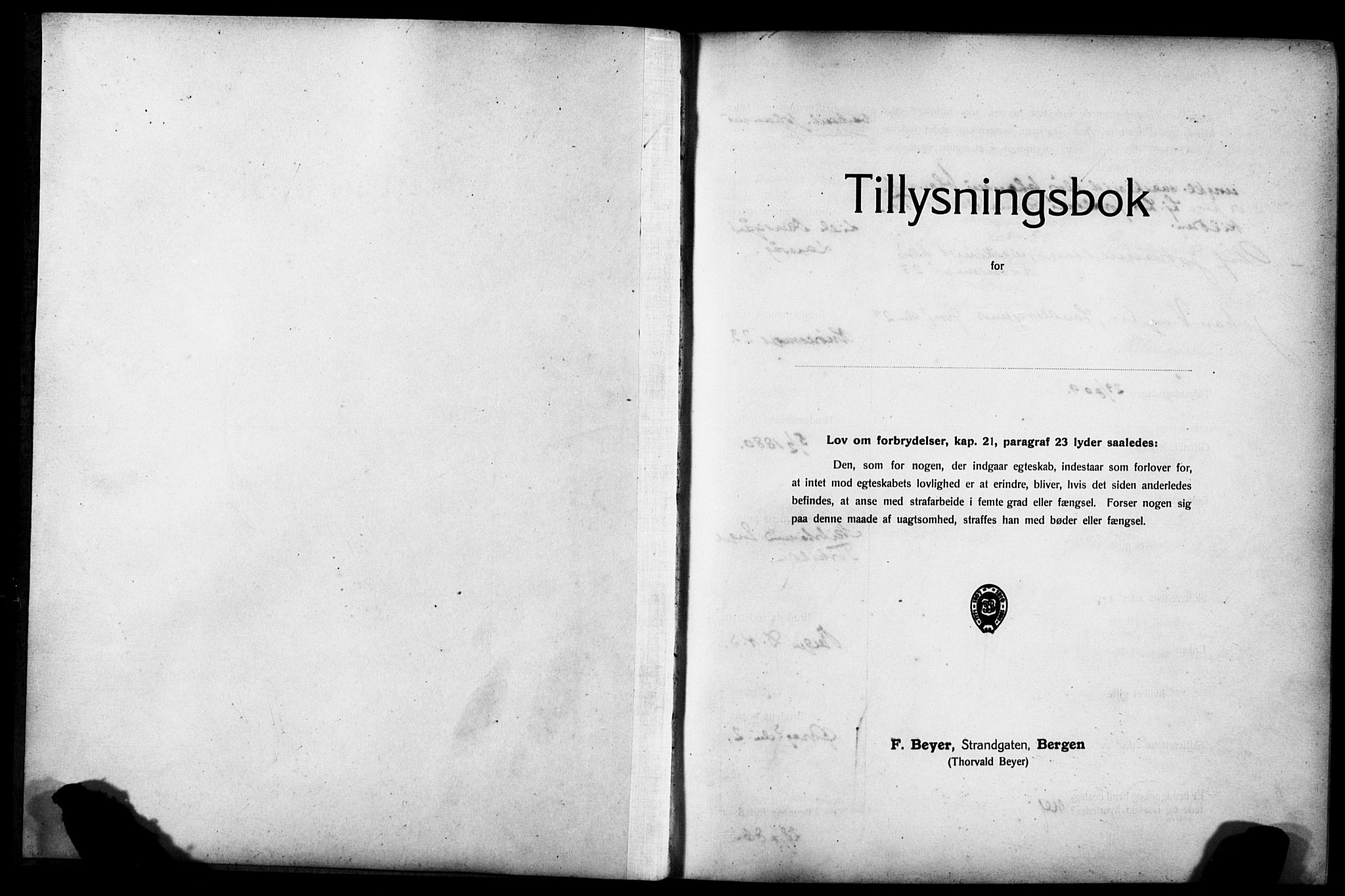 Mariakirken Sokneprestembete, SAB/A-76901: Best man's statements no. II.5.3, 1909-1917, p. 1