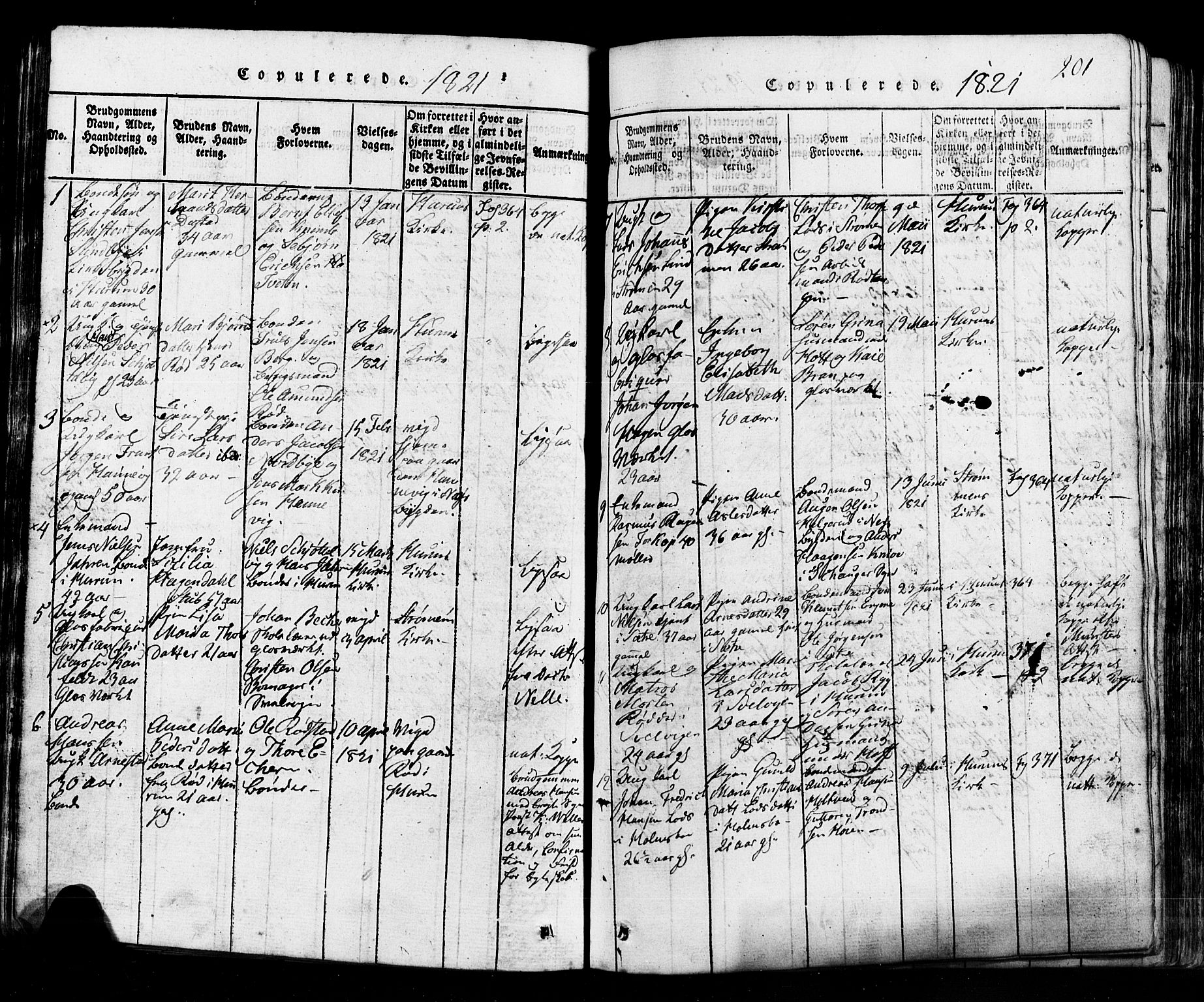 Hurum kirkebøker, SAKO/A-229/G/Ga/L0001: Parish register (copy) no. I 1, 1816-1826, p. 201