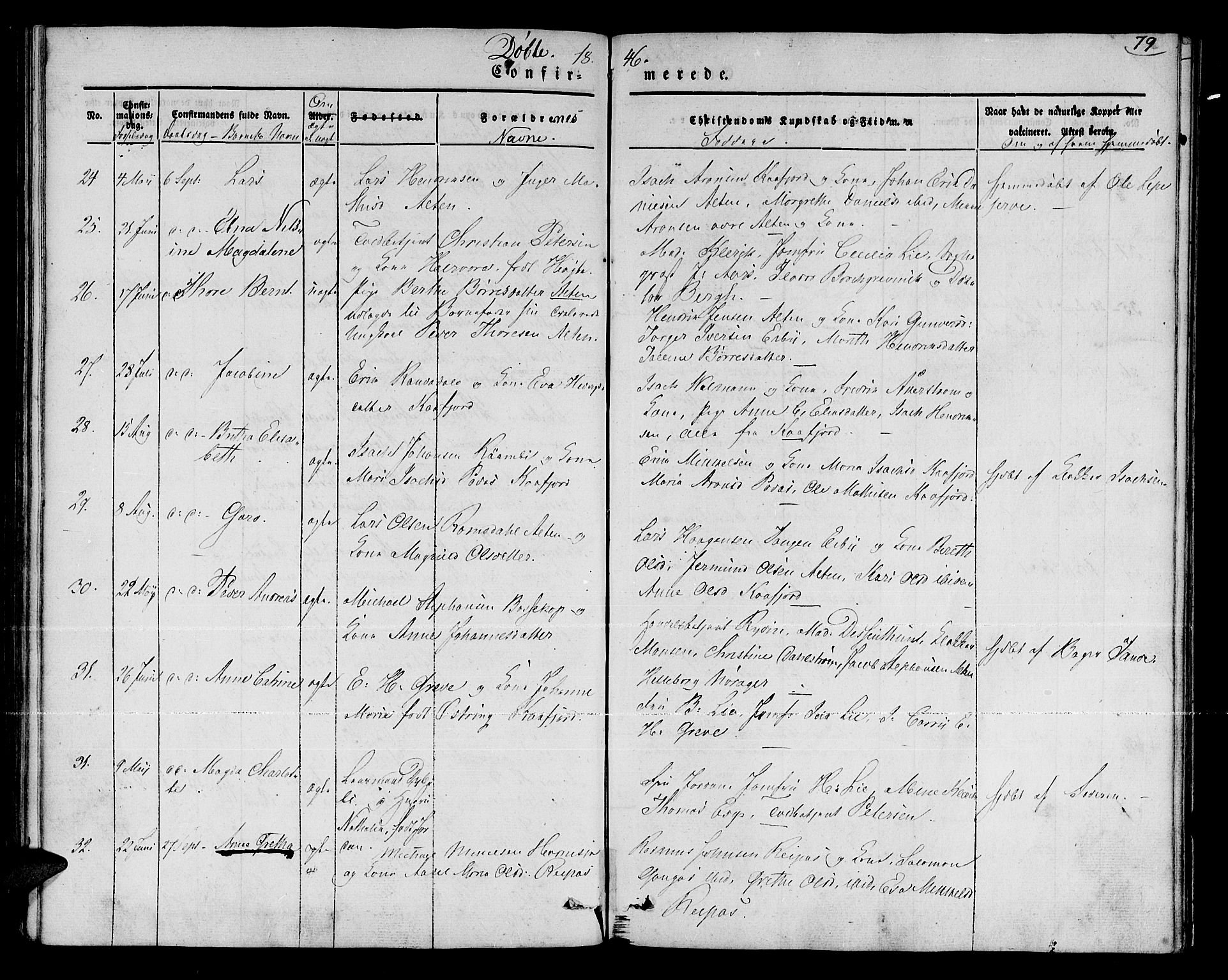Talvik sokneprestkontor, SATØ/S-1337/H/Ha/L0015kirke: Parish register (official) no. 15, 1837-1847, p. 79