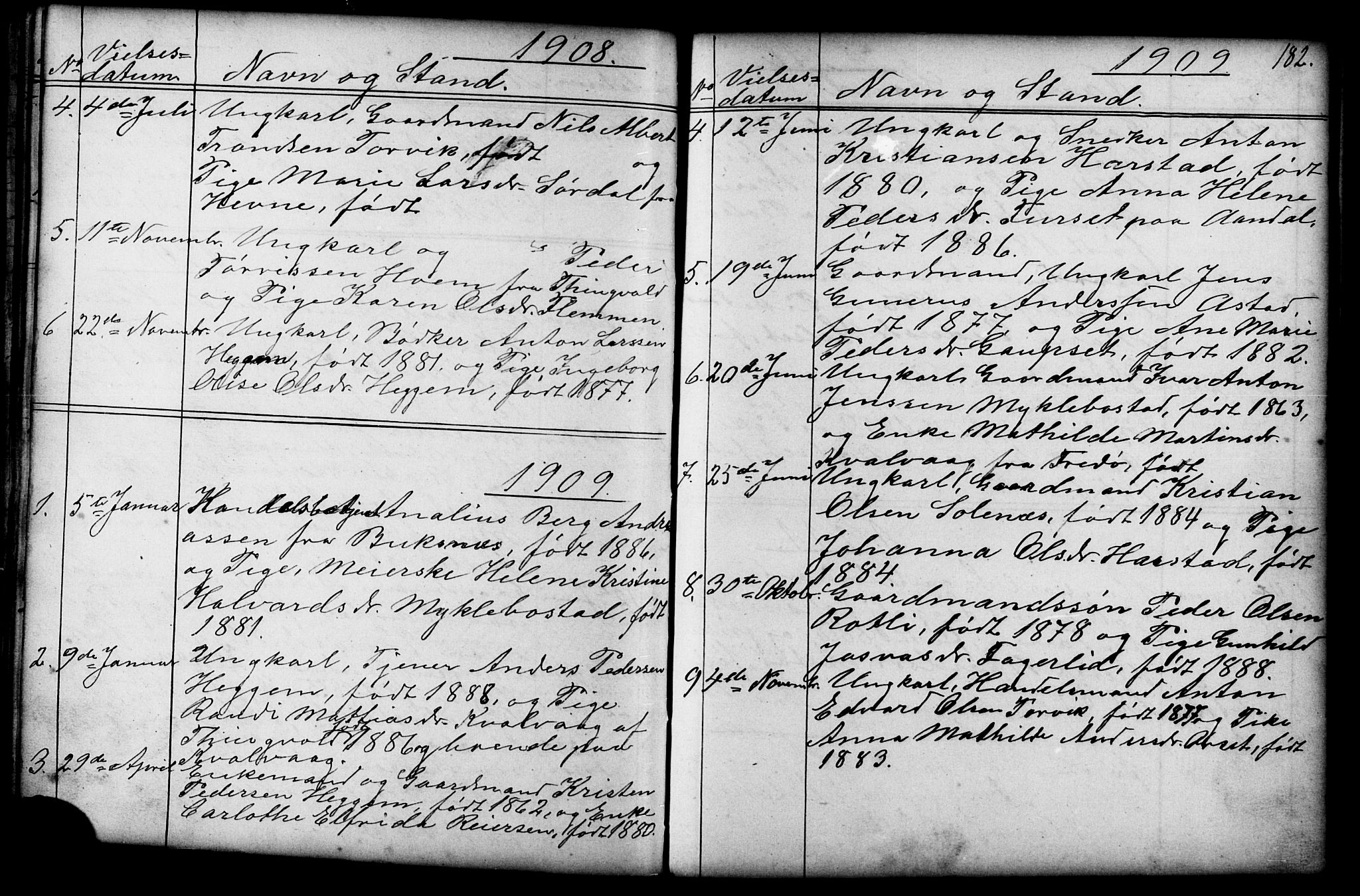 Ministerialprotokoller, klokkerbøker og fødselsregistre - Møre og Romsdal, SAT/A-1454/584/L0969: Parish register (copy) no. 584C02, 1877-1911, p. 182
