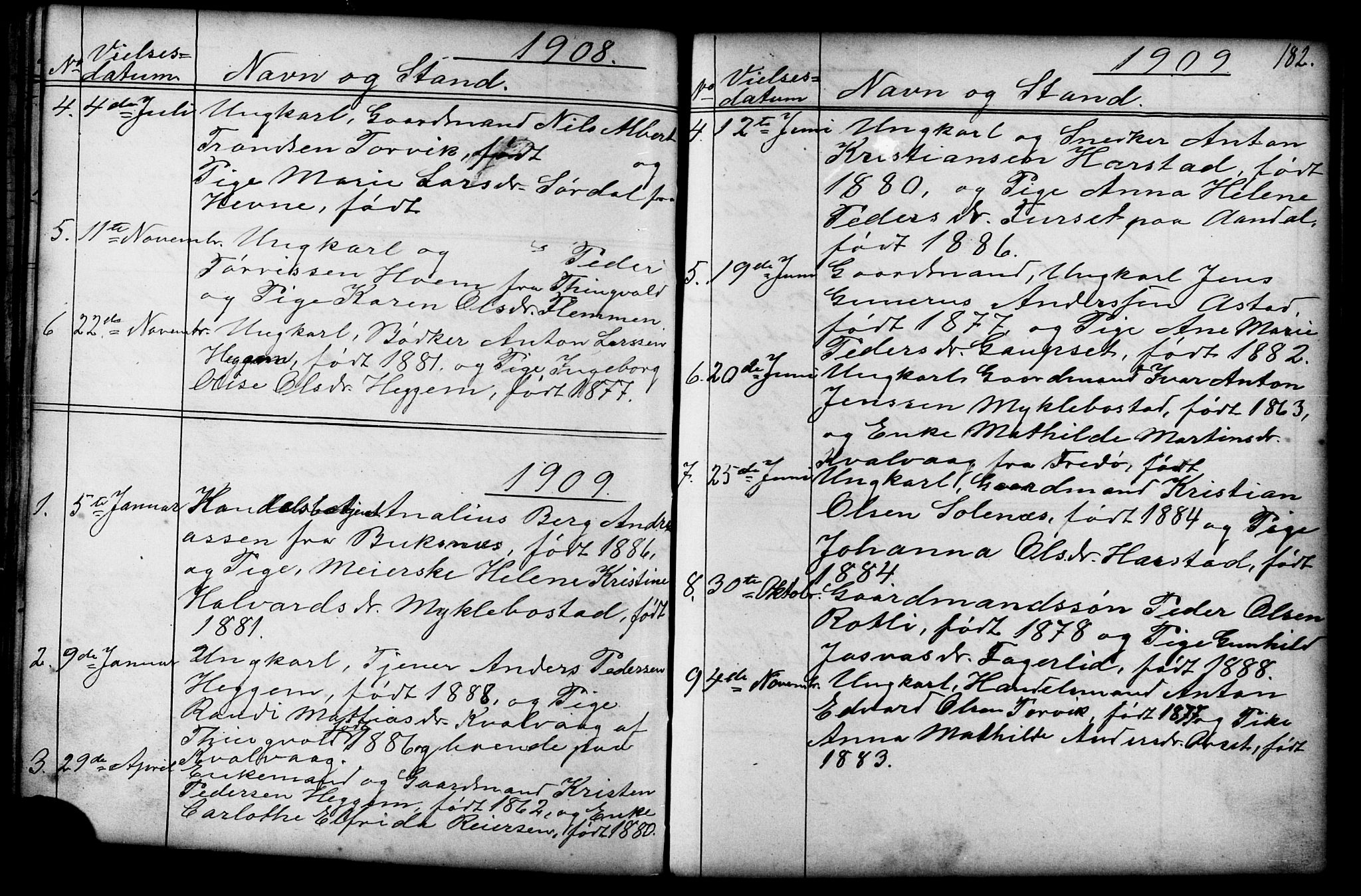 Ministerialprotokoller, klokkerbøker og fødselsregistre - Møre og Romsdal, AV/SAT-A-1454/584/L0969: Parish register (copy) no. 584C02, 1877-1911, p. 182