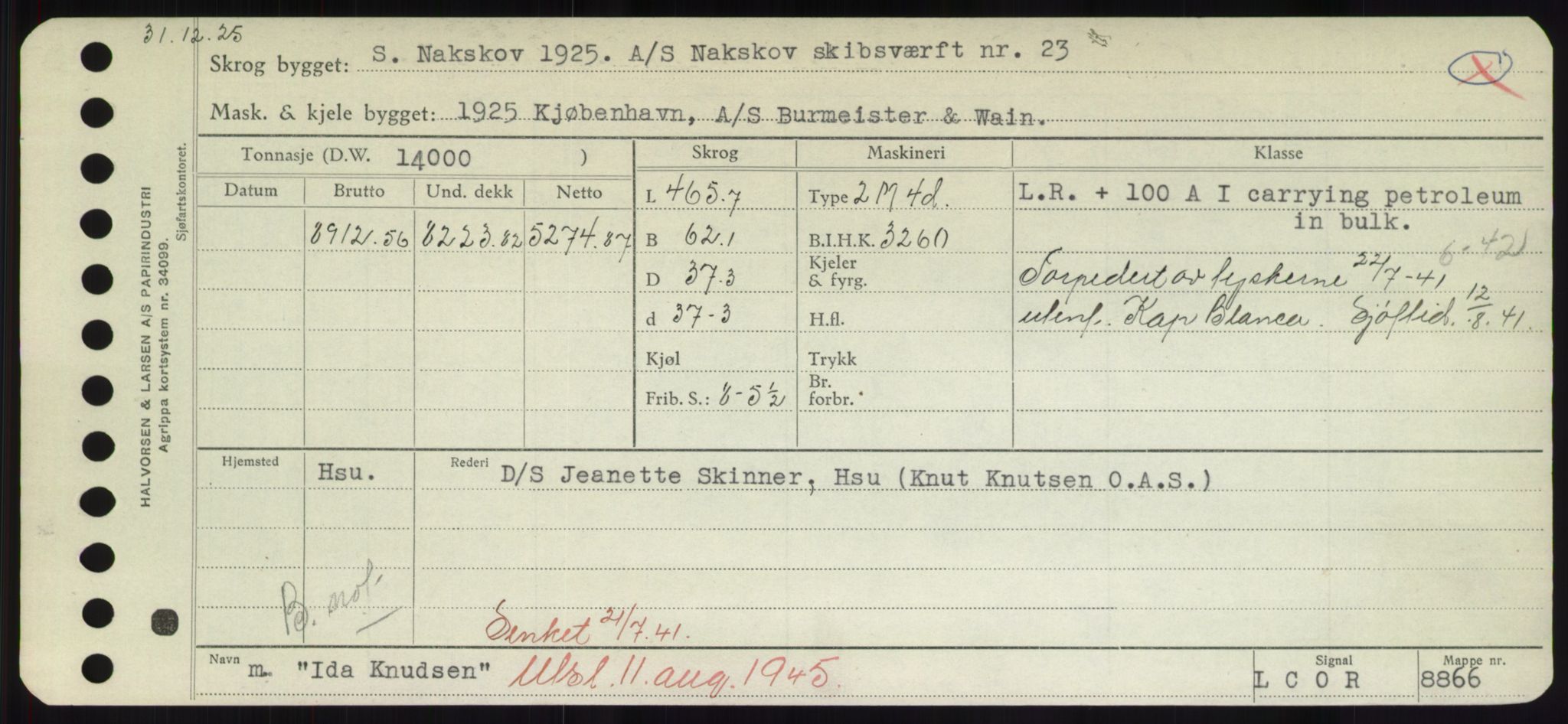 Sjøfartsdirektoratet med forløpere, Skipsmålingen, RA/S-1627/H/Hd/L0018: Fartøy, I, p. 47