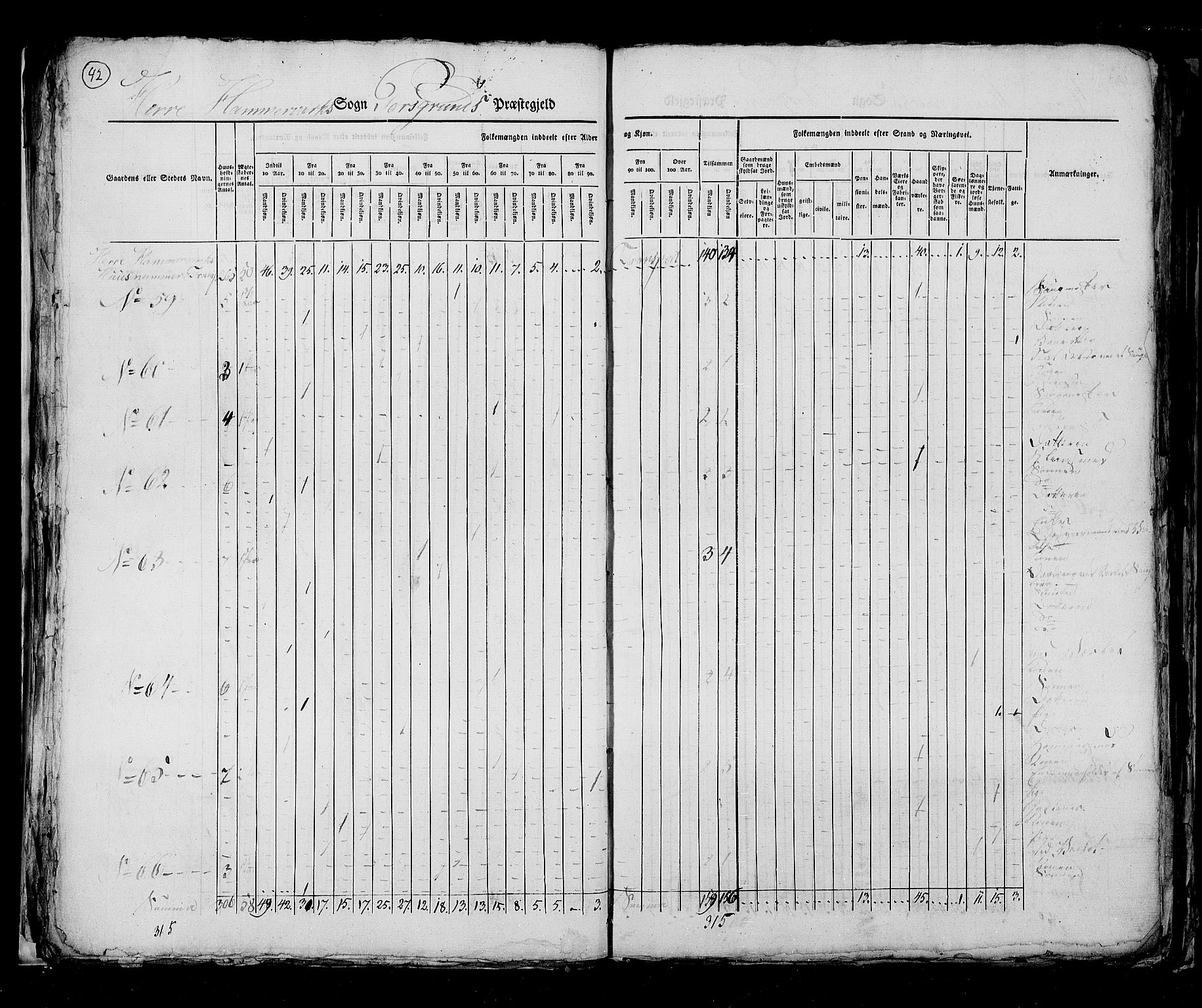 RA, Census 1825, vol. 9: Bratsberg amt, 1825, p. 42