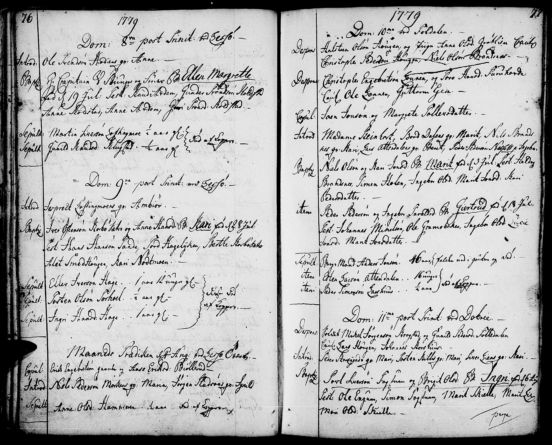 Lesja prestekontor, AV/SAH-PREST-068/H/Ha/Haa/L0003: Parish register (official) no. 3, 1777-1819, p. 76-77