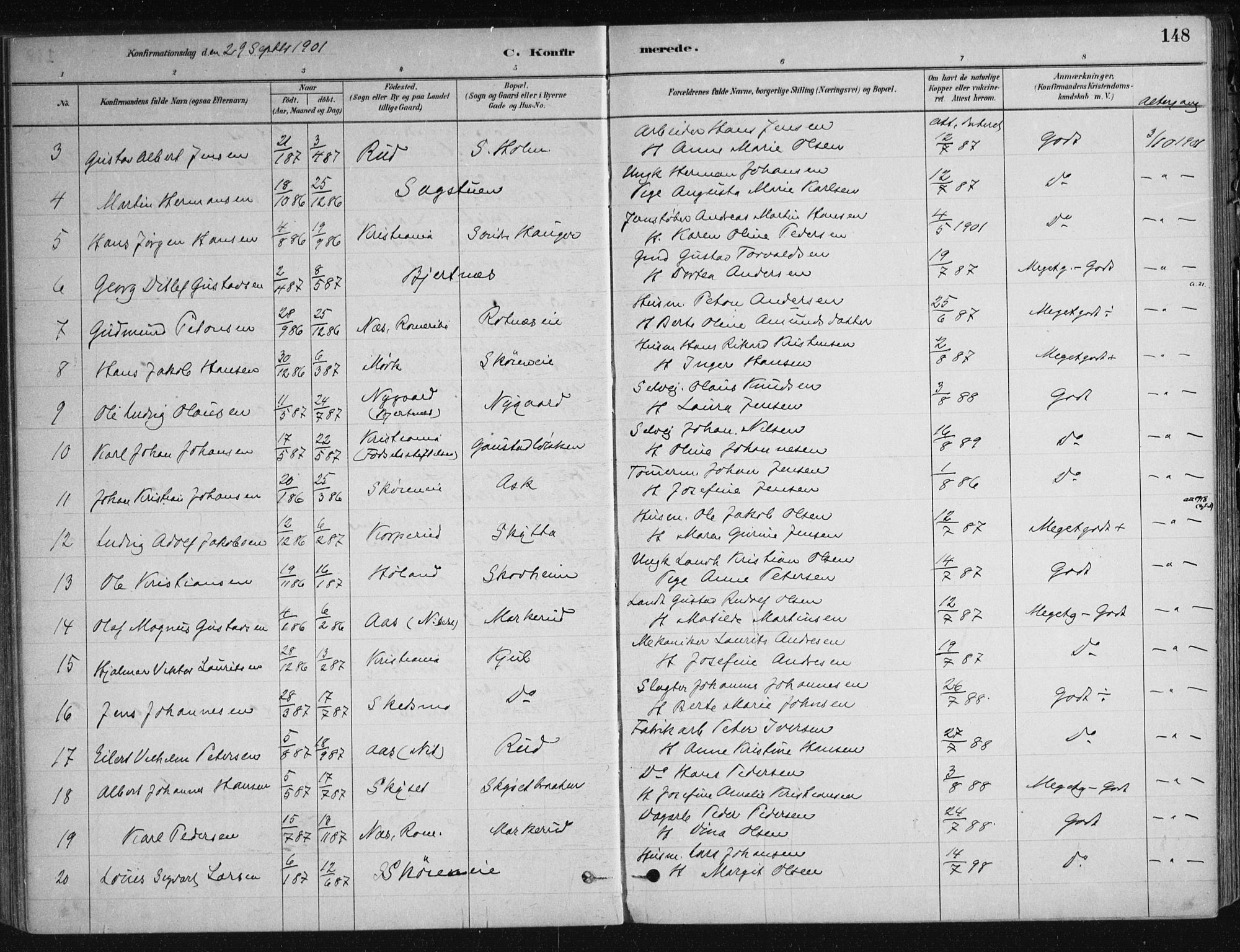 Nittedal prestekontor Kirkebøker, SAO/A-10365a/F/Fa/L0007: Parish register (official) no. I 7, 1879-1901, p. 148
