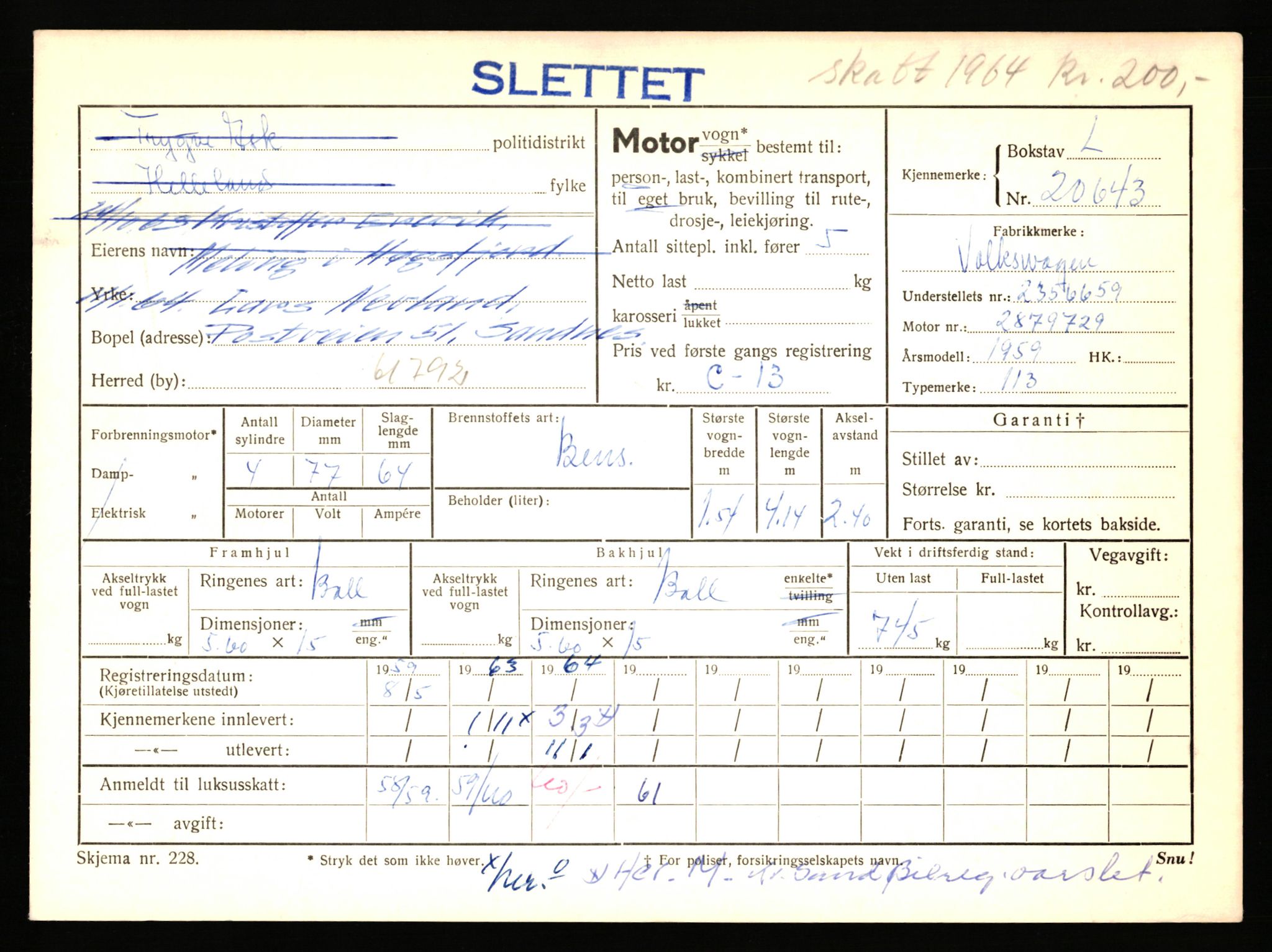 Stavanger trafikkstasjon, AV/SAST-A-101942/0/F/L0037: L-20500 - L-21499, 1930-1971, p. 507