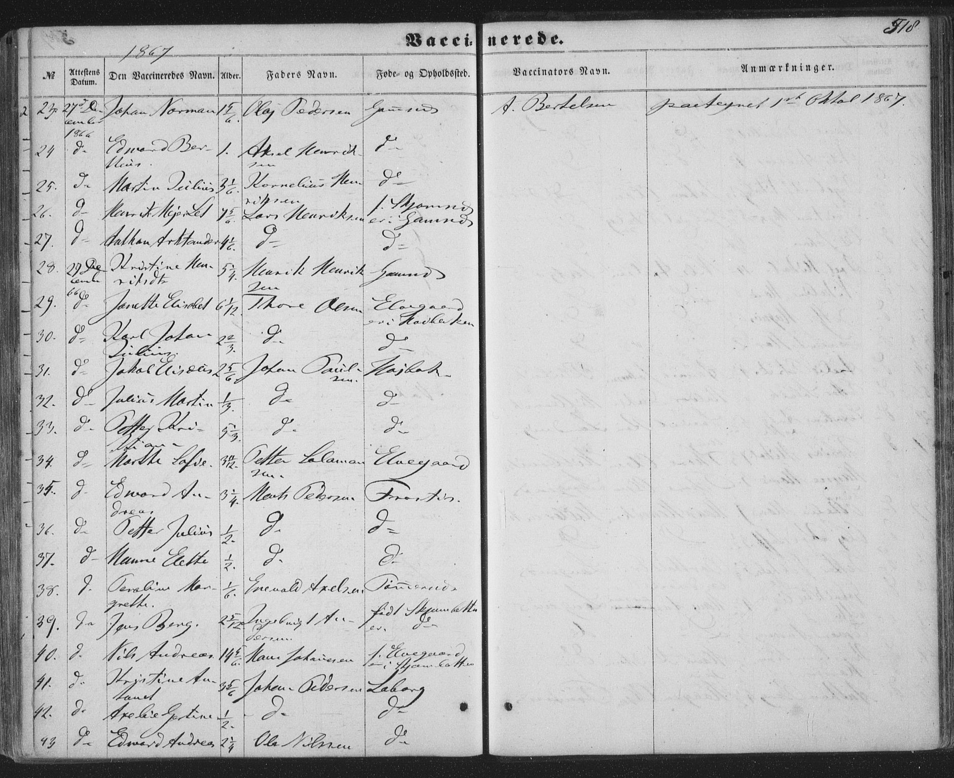 Ministerialprotokoller, klokkerbøker og fødselsregistre - Nordland, SAT/A-1459/863/L0896: Parish register (official) no. 863A08, 1861-1871, p. 518