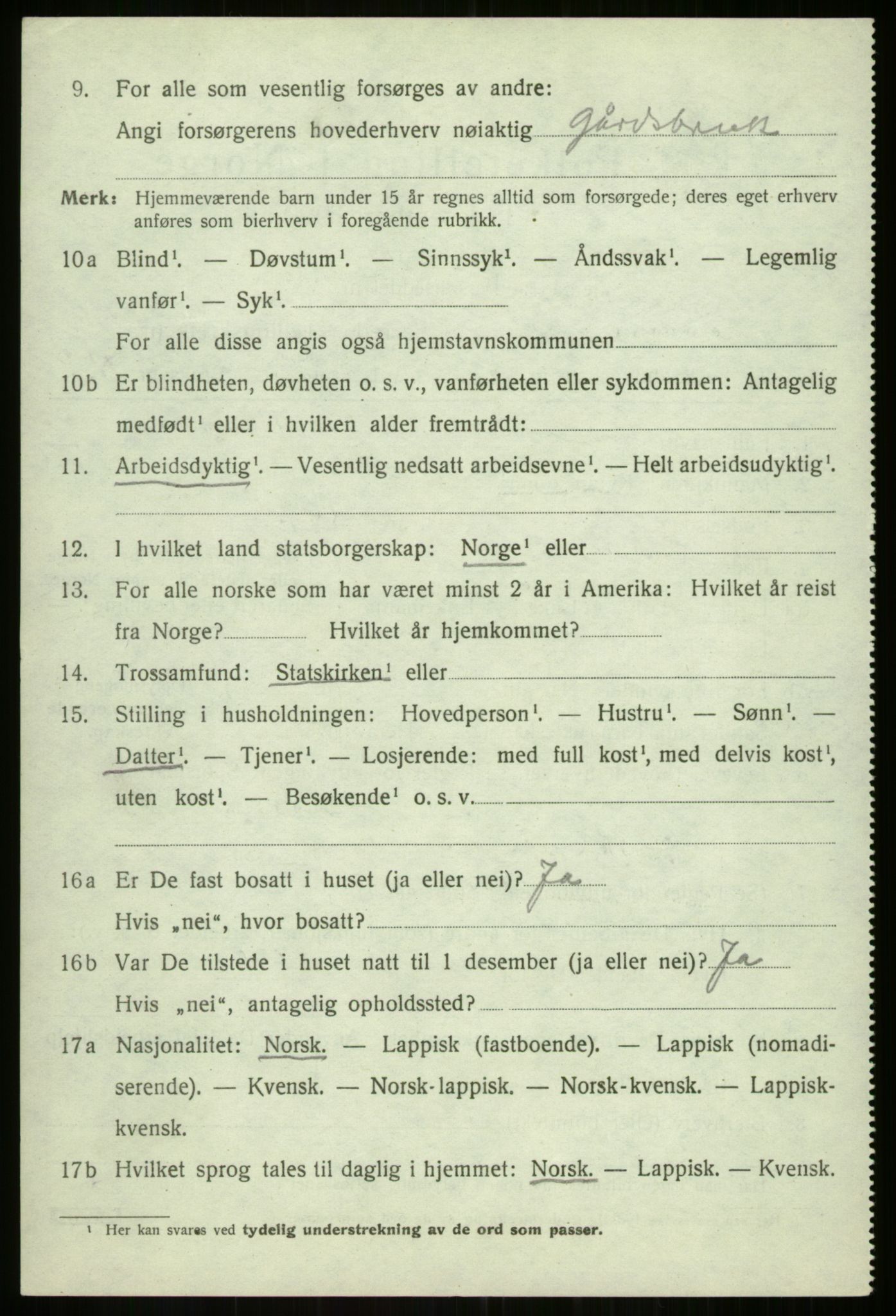 SATØ, 1920 census for Balsfjord, 1920, p. 3121