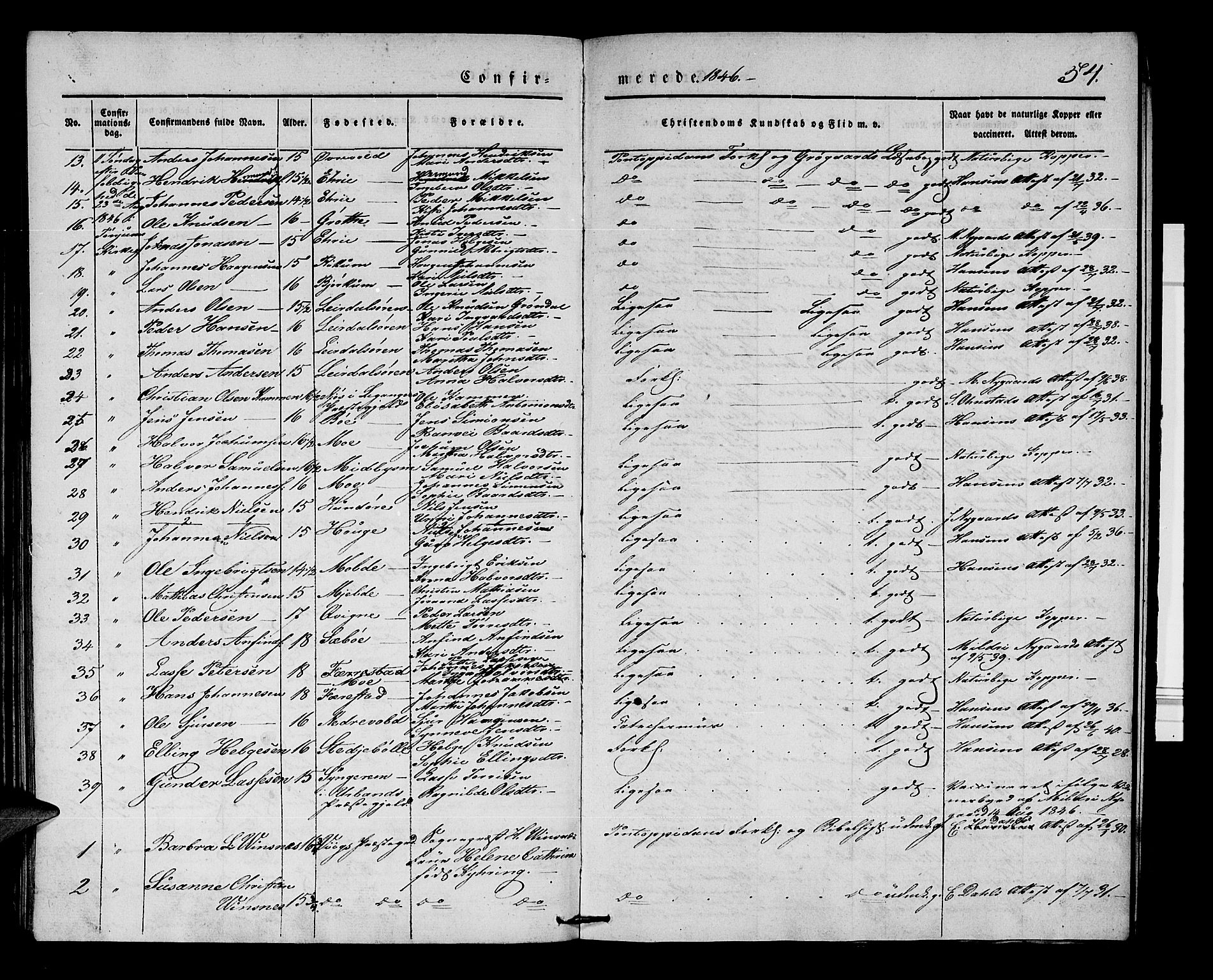 Lærdal sokneprestembete, SAB/A-81201: Parish register (official) no. A 7, 1835-1846, p. 54