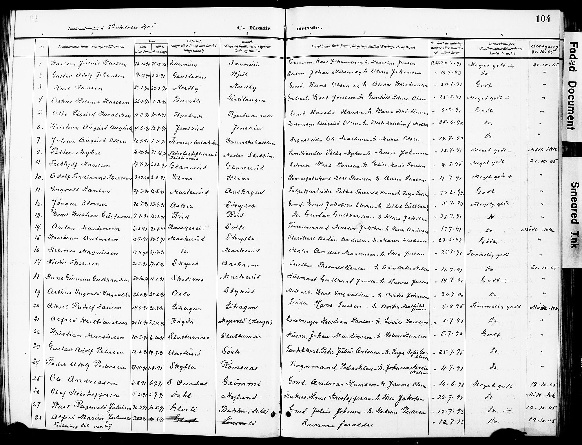 Nittedal prestekontor Kirkebøker, SAO/A-10365a/G/Ga/L0003: Parish register (copy) no. I 3, 1902-1929, p. 104