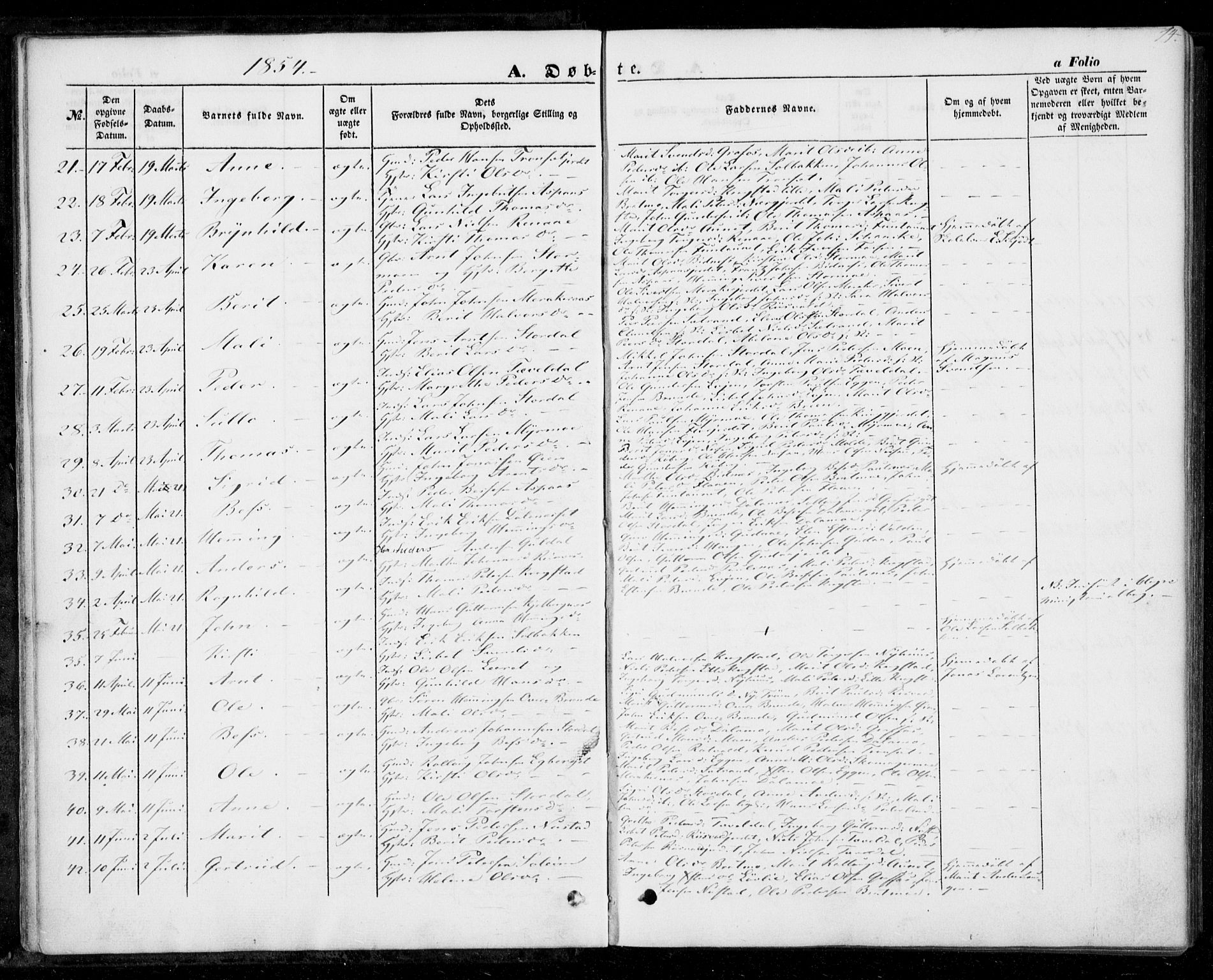 Ministerialprotokoller, klokkerbøker og fødselsregistre - Nord-Trøndelag, SAT/A-1458/706/L0040: Parish register (official) no. 706A01, 1850-1861, p. 14
