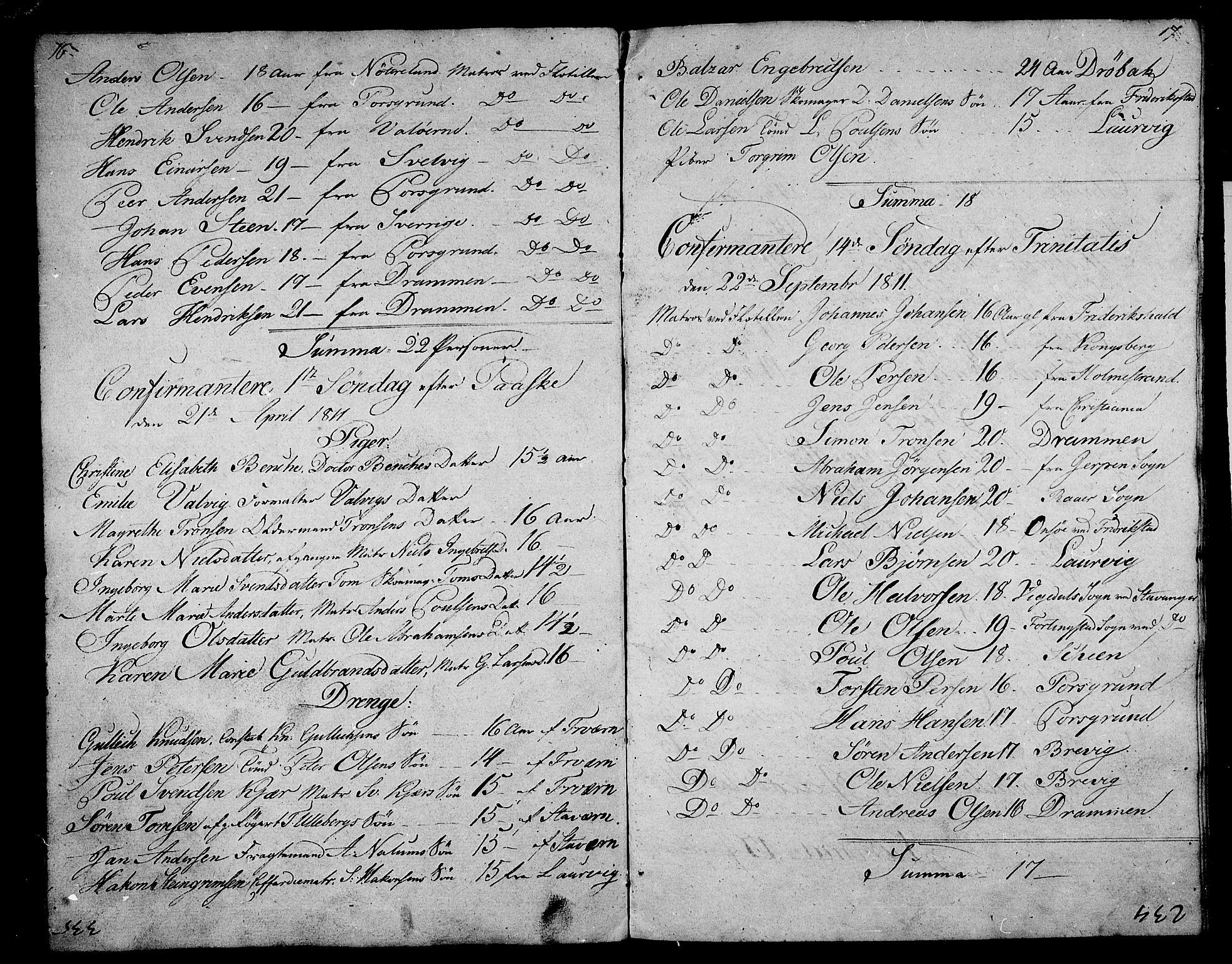 Stavern kirkebøker, SAKO/A-318/F/Fa/L0005: Parish register (official) no. 5, 1800-1816, p. 16-17