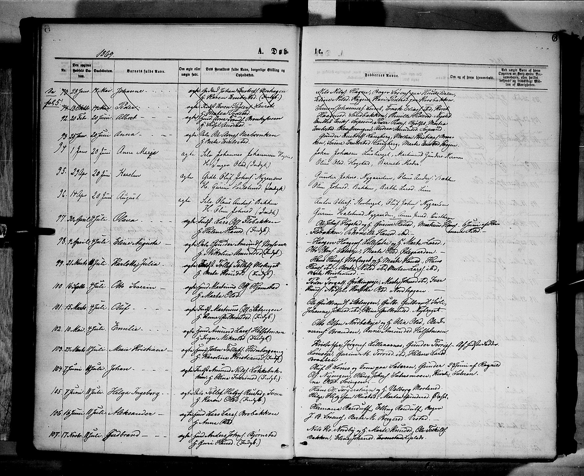 Elverum prestekontor, AV/SAH-PREST-044/H/Ha/Haa/L0011: Parish register (official) no. 11, 1869-1879, p. 6