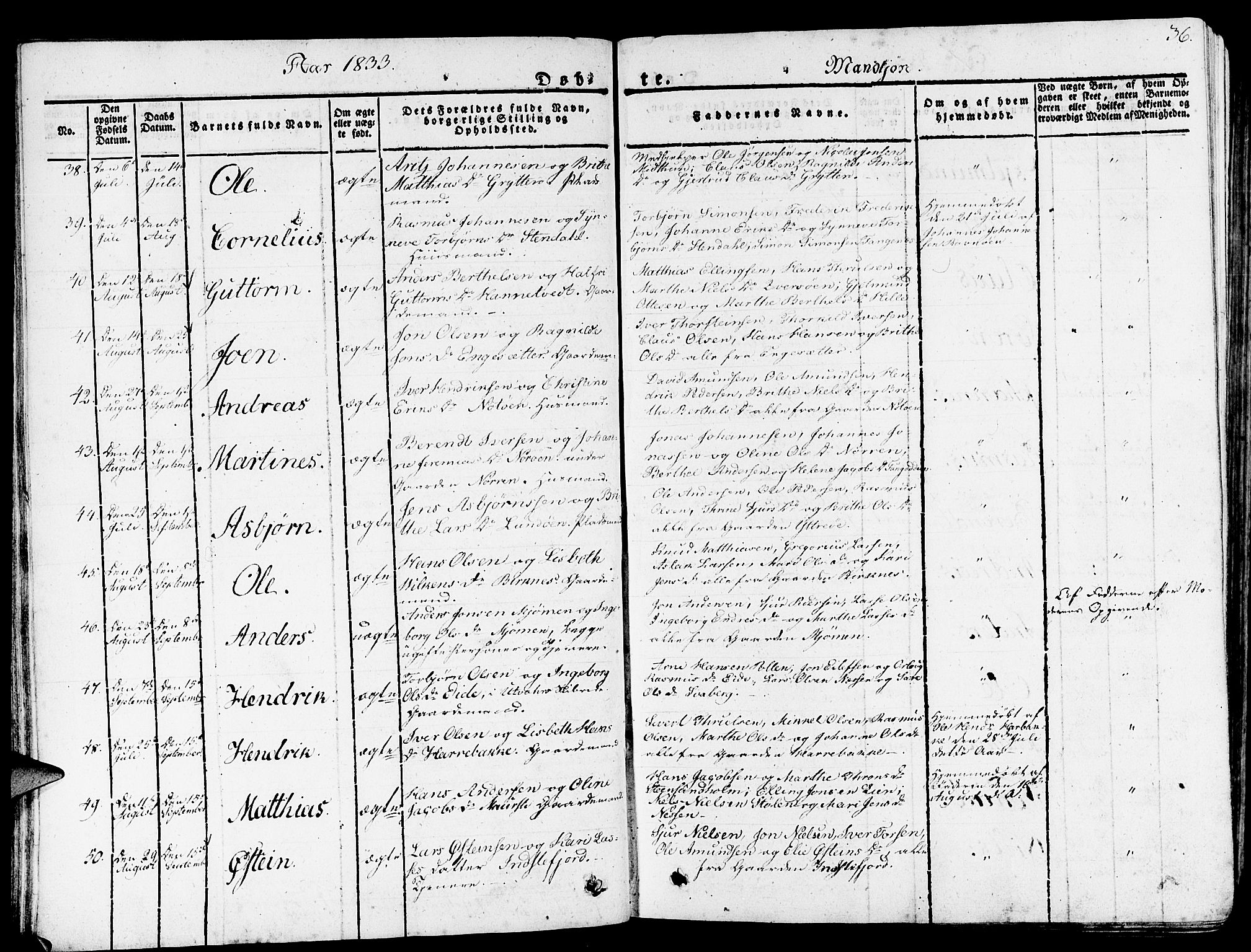 Gulen sokneprestembete, AV/SAB-A-80201/H/Haa/Haaa/L0019: Parish register (official) no. A 19, 1826-1836, p. 36