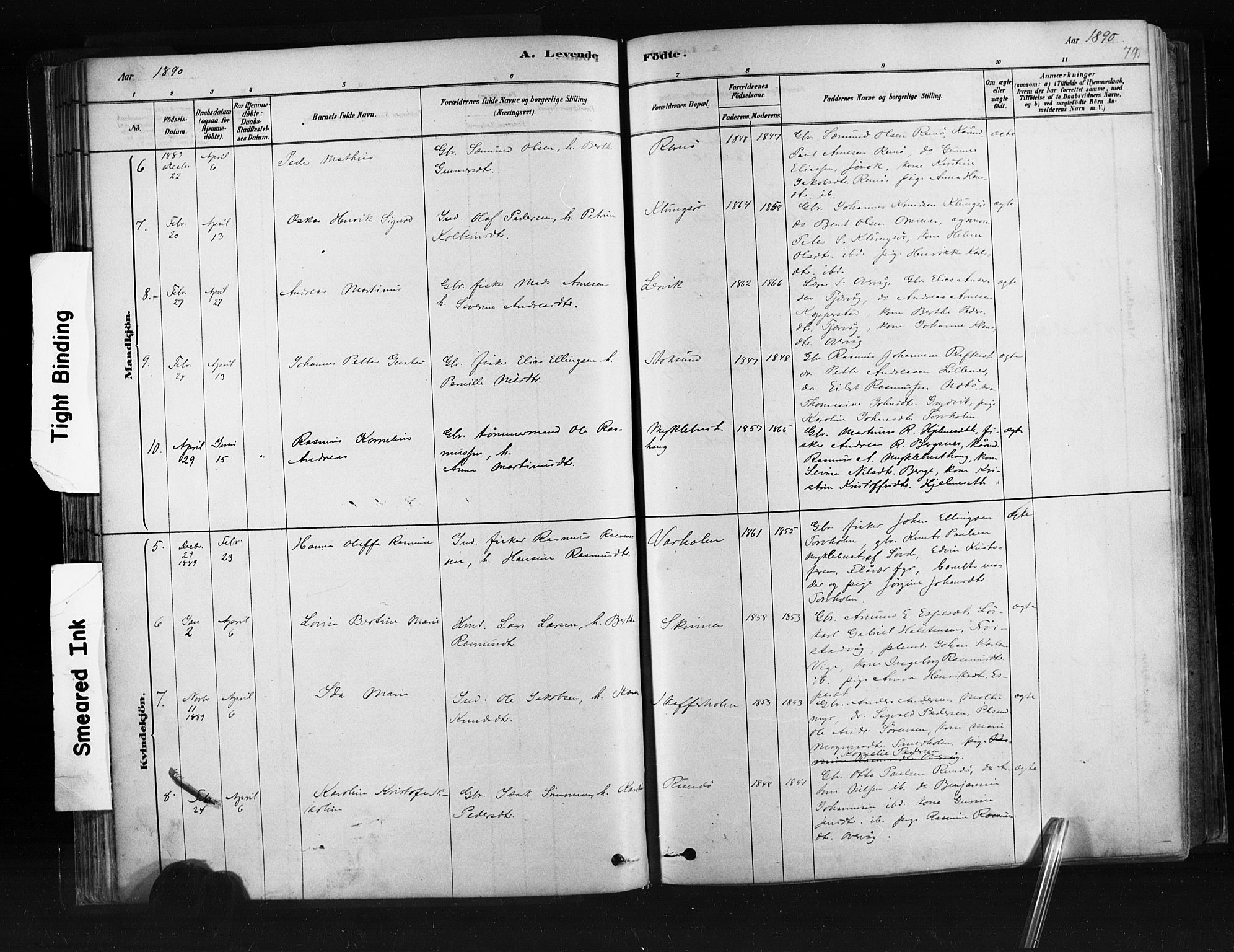 Ministerialprotokoller, klokkerbøker og fødselsregistre - Møre og Romsdal, SAT/A-1454/507/L0073: Parish register (official) no. 507A08, 1878-1904, p. 79