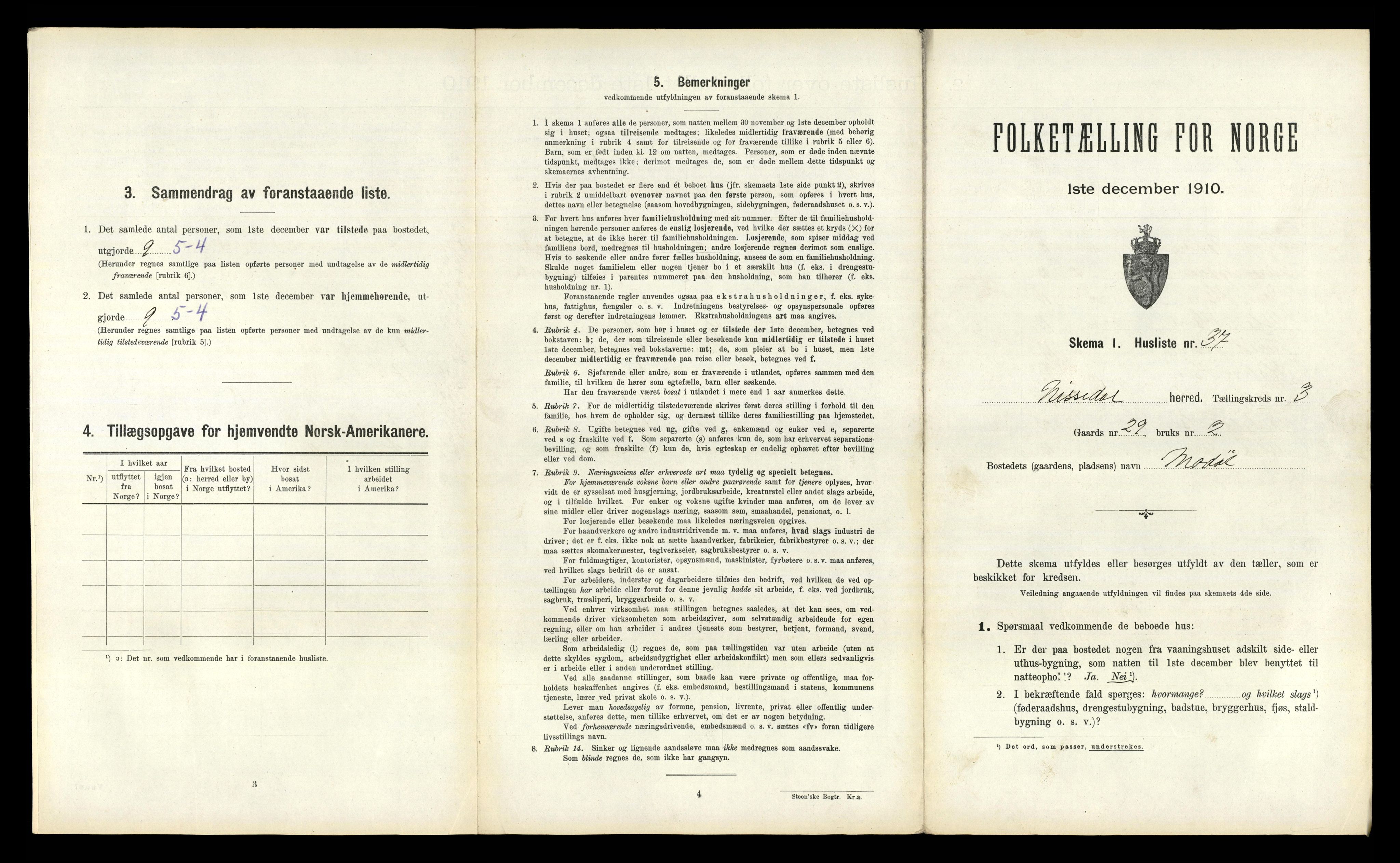 RA, 1910 census for Nissedal, 1910, p. 288