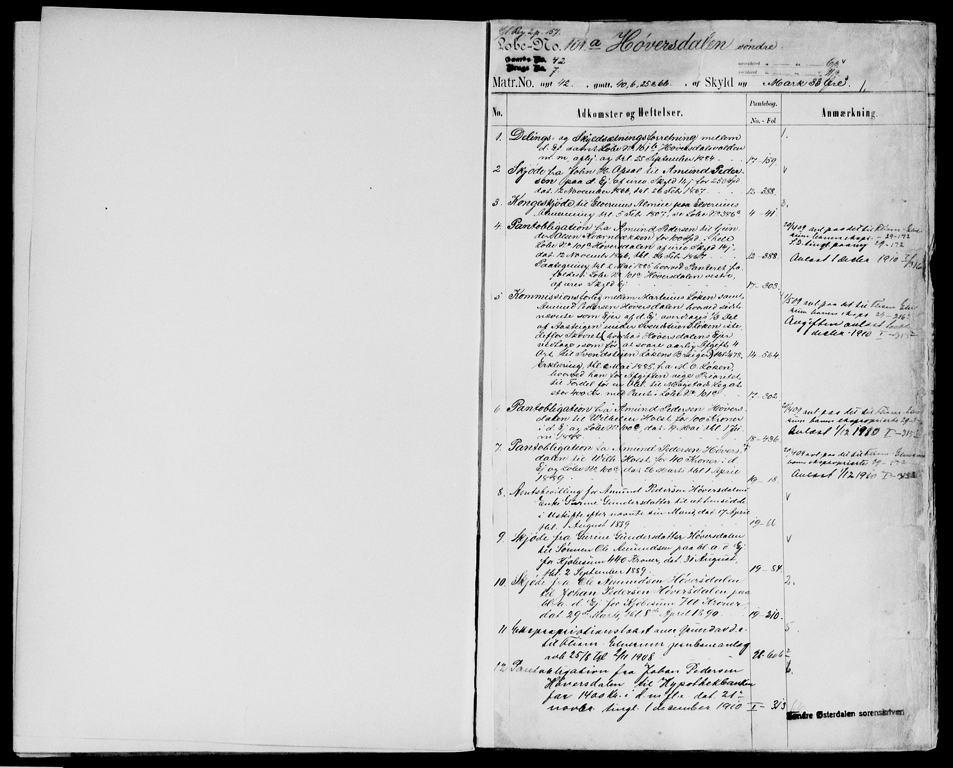 Sør-Østerdal sorenskriveri, AV/SAH-TING-018/H/Ha/Haa/L0011: Mortgage register no. 3, 1888-1922, p. 1