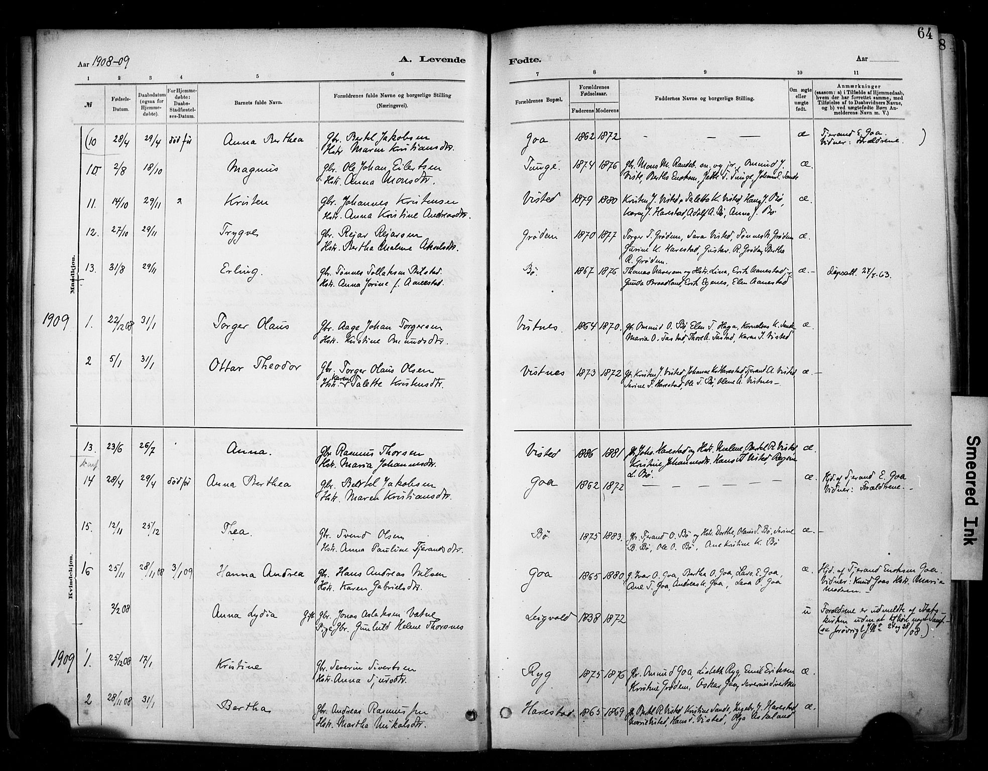 Hetland sokneprestkontor, AV/SAST-A-101826/30/30BA/L0009: Parish register (official) no. A 9, 1882-1918, p. 64