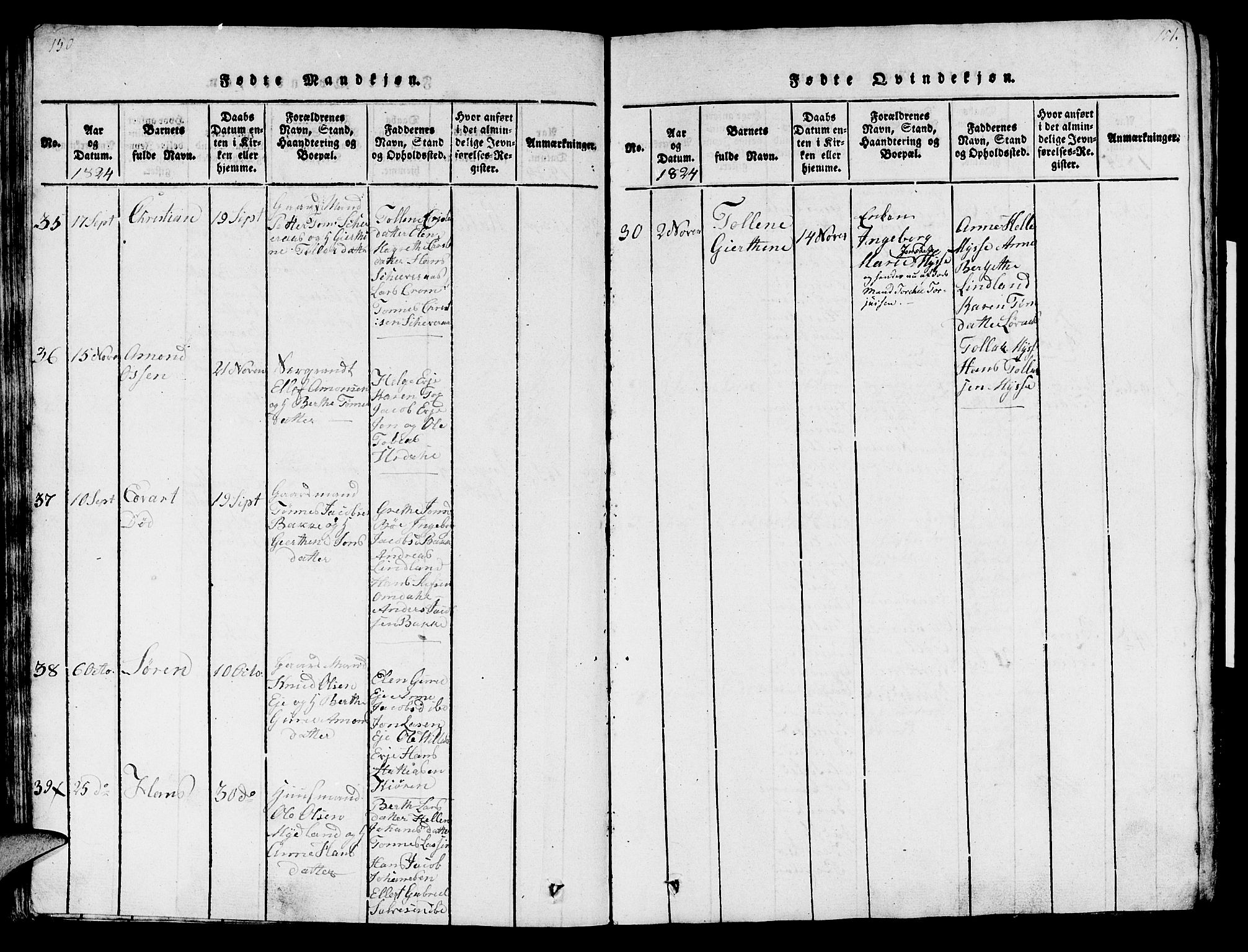 Sokndal sokneprestkontor, AV/SAST-A-101808: Parish register (official) no. A 6, 1815-1826, p. 150-151