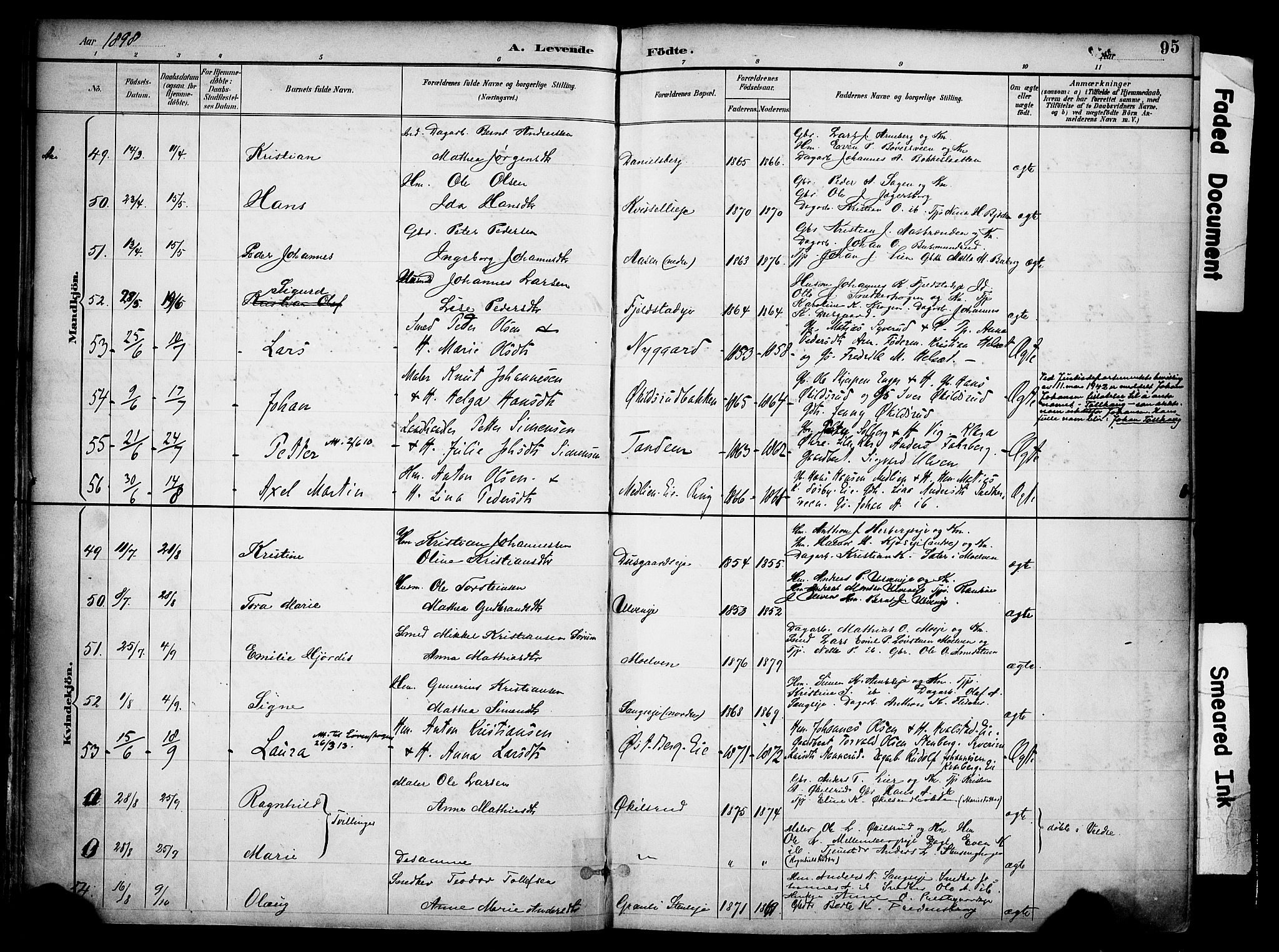 Ringsaker prestekontor, SAH/PREST-014/K/Ka/L0017: Parish register (official) no. 17, 1891-1902, p. 95