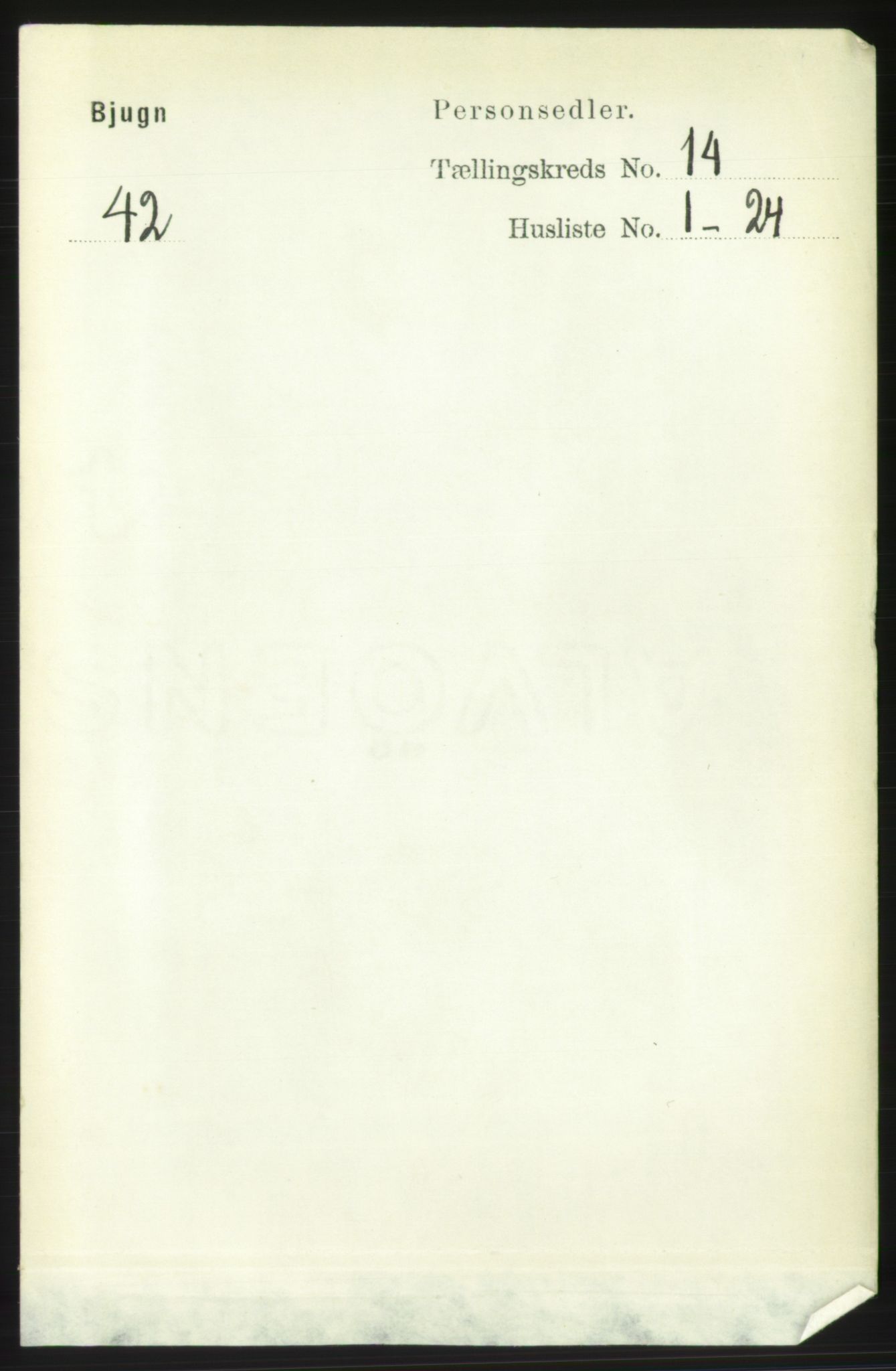 RA, 1891 census for 1627 Bjugn, 1891, p. 3972