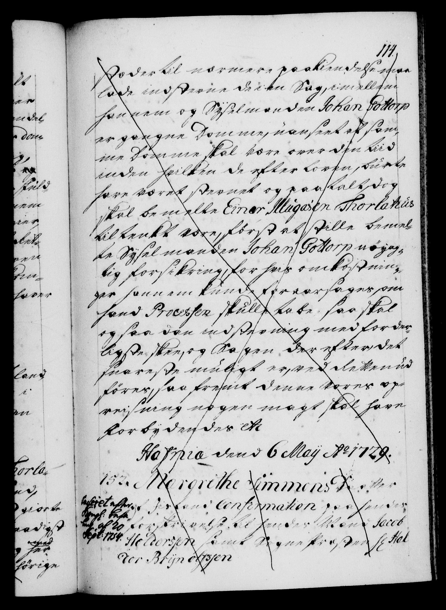 Danske Kanselli 1572-1799, RA/EA-3023/F/Fc/Fca/Fcaa/L0026: Norske registre, 1729-1730, p. 114a