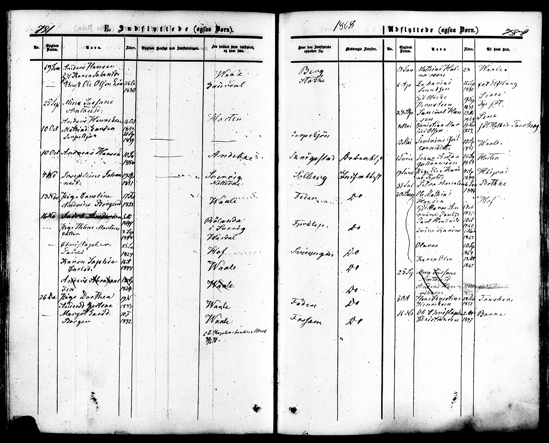 Ramnes kirkebøker, SAKO/A-314/F/Fa/L0006: Parish register (official) no. I 6, 1862-1877, p. 781-782