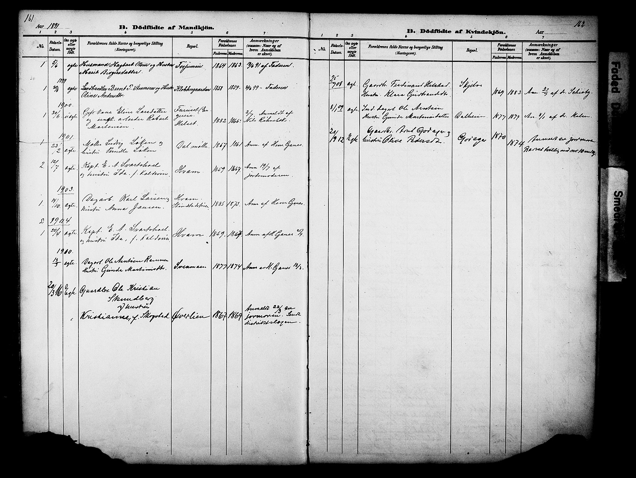 Nes prestekontor, Hedmark, SAH/PREST-020/L/La/L0006: Parish register (copy) no. 6, 1890-1932, p. 161-162