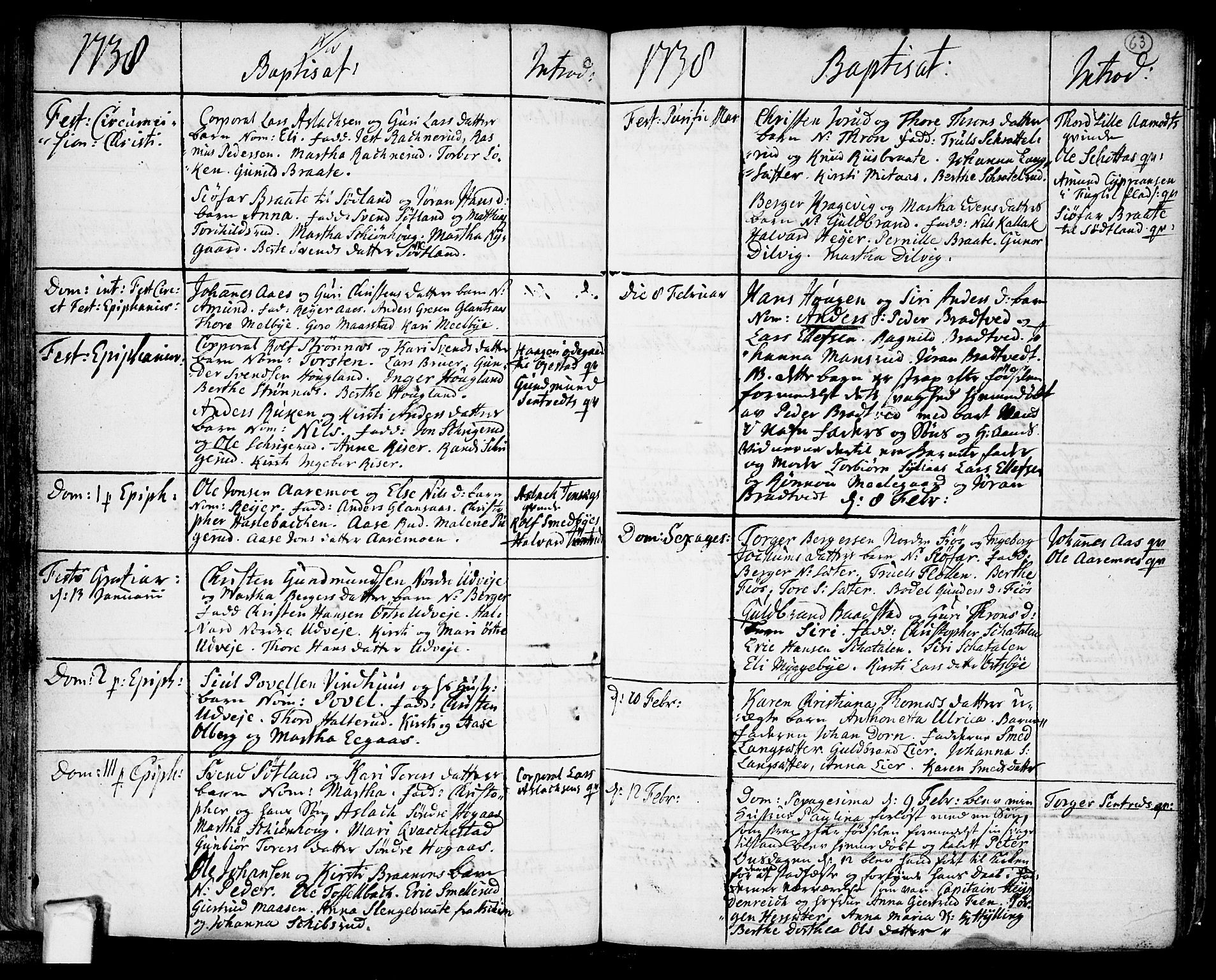Trøgstad prestekontor Kirkebøker, SAO/A-10925/F/Fa/L0003: Parish register (official) no. I 3, 1721-1749, p. 63