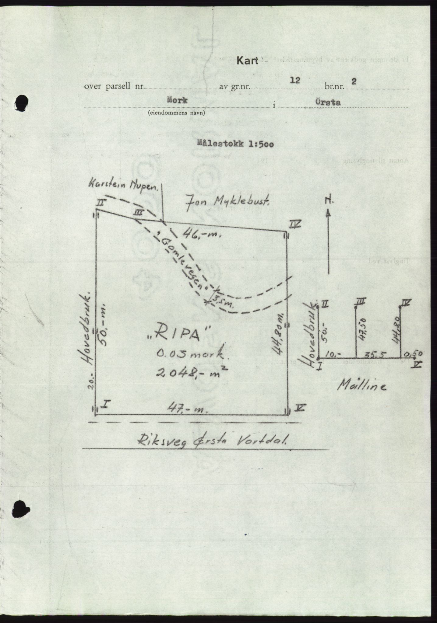 Søre Sunnmøre sorenskriveri, AV/SAT-A-4122/1/2/2C/L0099: Mortgage book no. 25A, 1954-1954, Diary no: : 2600/1954