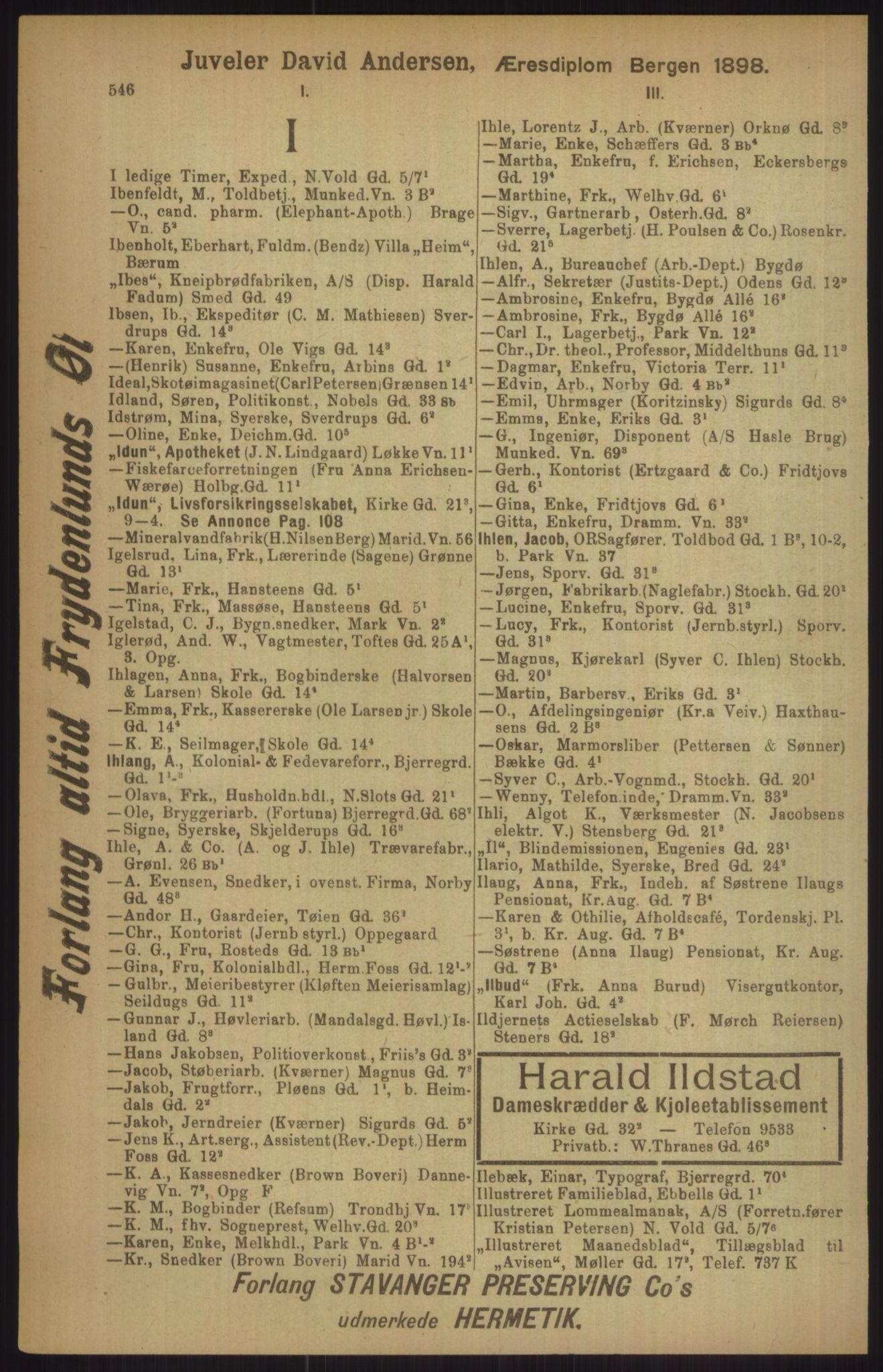 Kristiania/Oslo adressebok, PUBL/-, 1911, p. 546