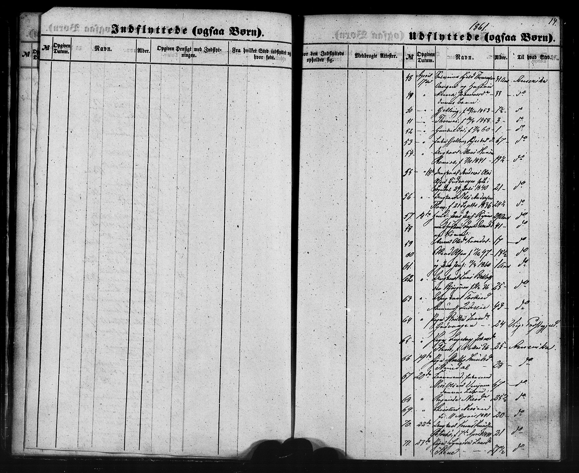 Aurland sokneprestembete, AV/SAB-A-99937/H/Ha/Haa/L0012: Parish register (official) no. A 12, 1858-1879, p. 14