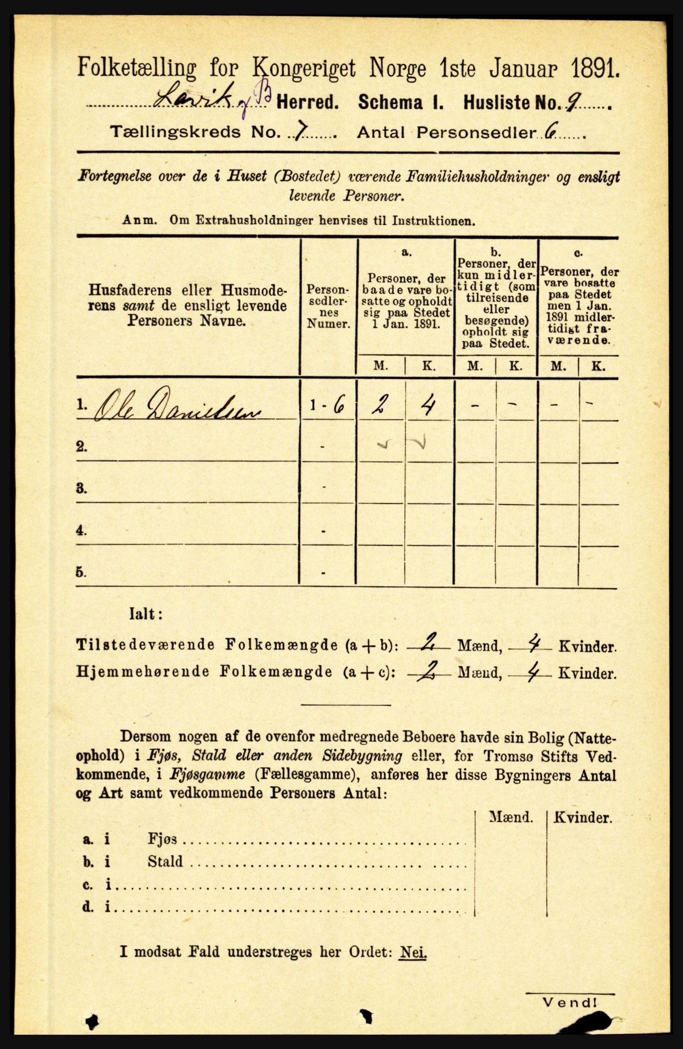 RA, 1891 census for 1415 Lavik og Brekke, 1891, p. 1330