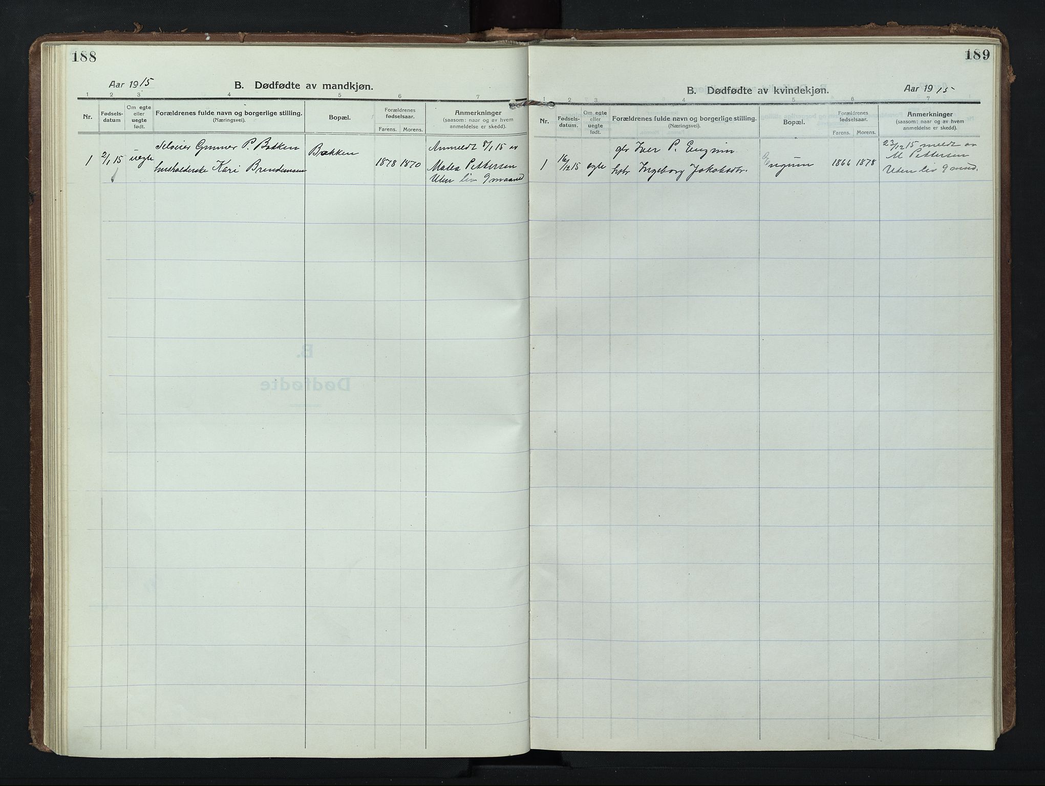 Nord-Fron prestekontor, SAH/PREST-080/H/Ha/Hab/L0008: Parish register (copy) no. 8, 1915-1948, p. 188-189