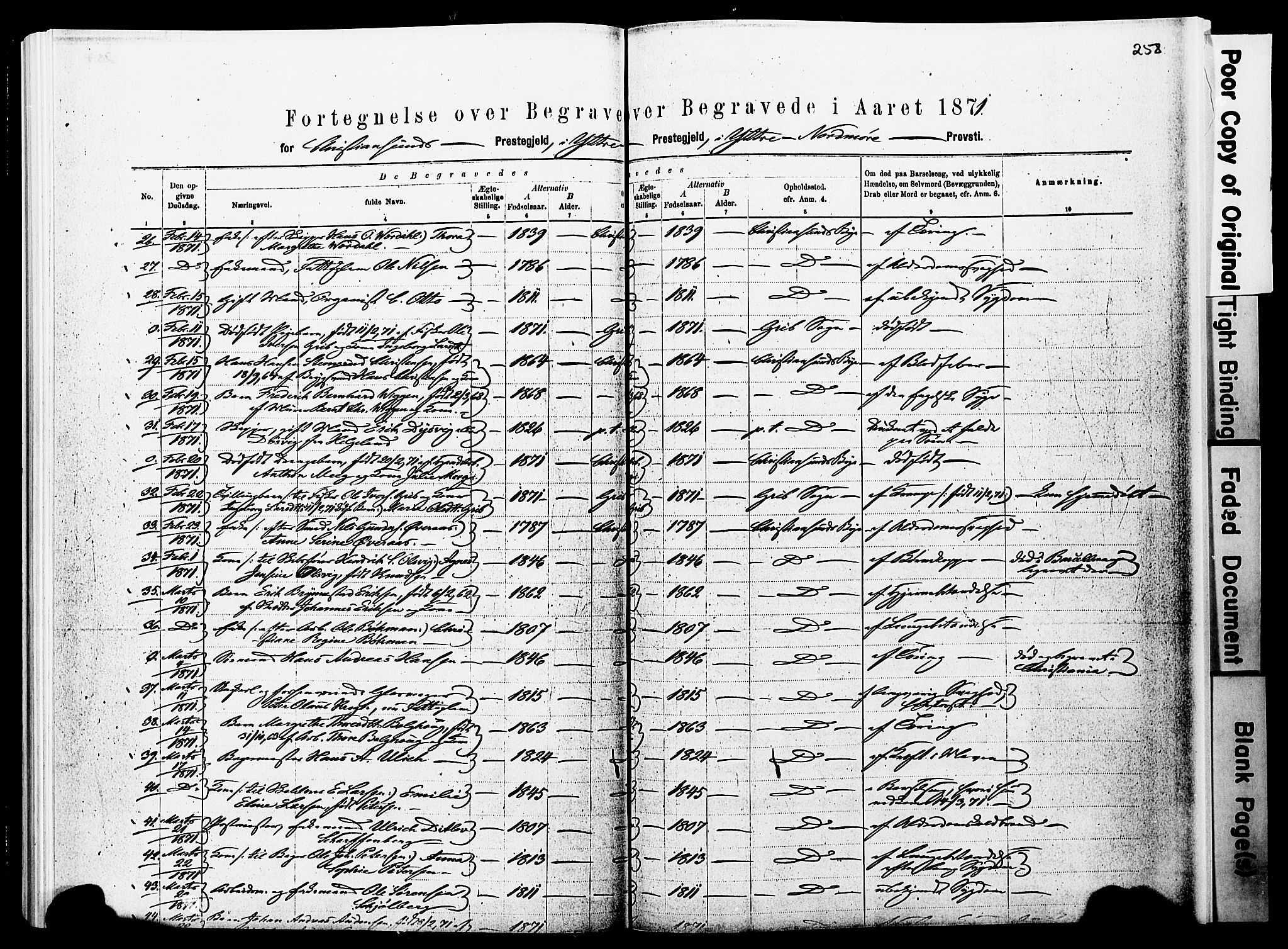 Ministerialprotokoller, klokkerbøker og fødselsregistre - Møre og Romsdal, AV/SAT-A-1454/572/L0857: Parish register (official) no. 572D01, 1866-1872, p. 257-258