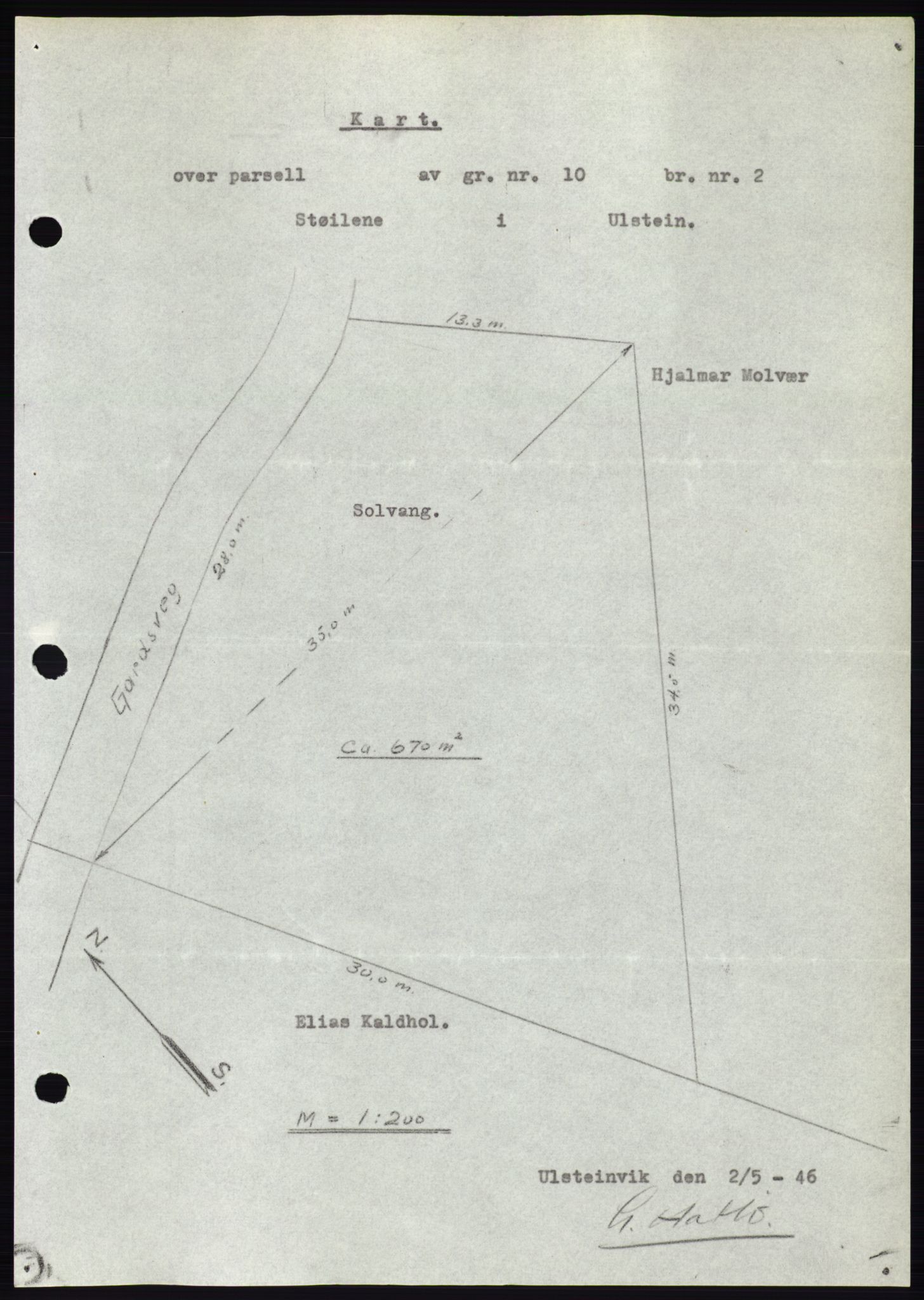 Søre Sunnmøre sorenskriveri, AV/SAT-A-4122/1/2/2C/L0078: Mortgage book no. 4A, 1946-1946, Diary no: : 439/1946