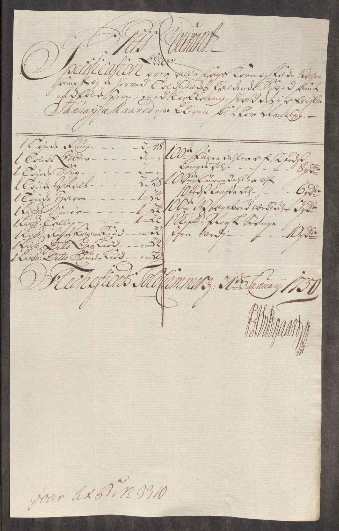 Rentekammeret inntil 1814, Realistisk ordnet avdeling, RA/EA-4070/Oe/L0004: [Ø1]: Priskuranter, 1749-1752, p. 426