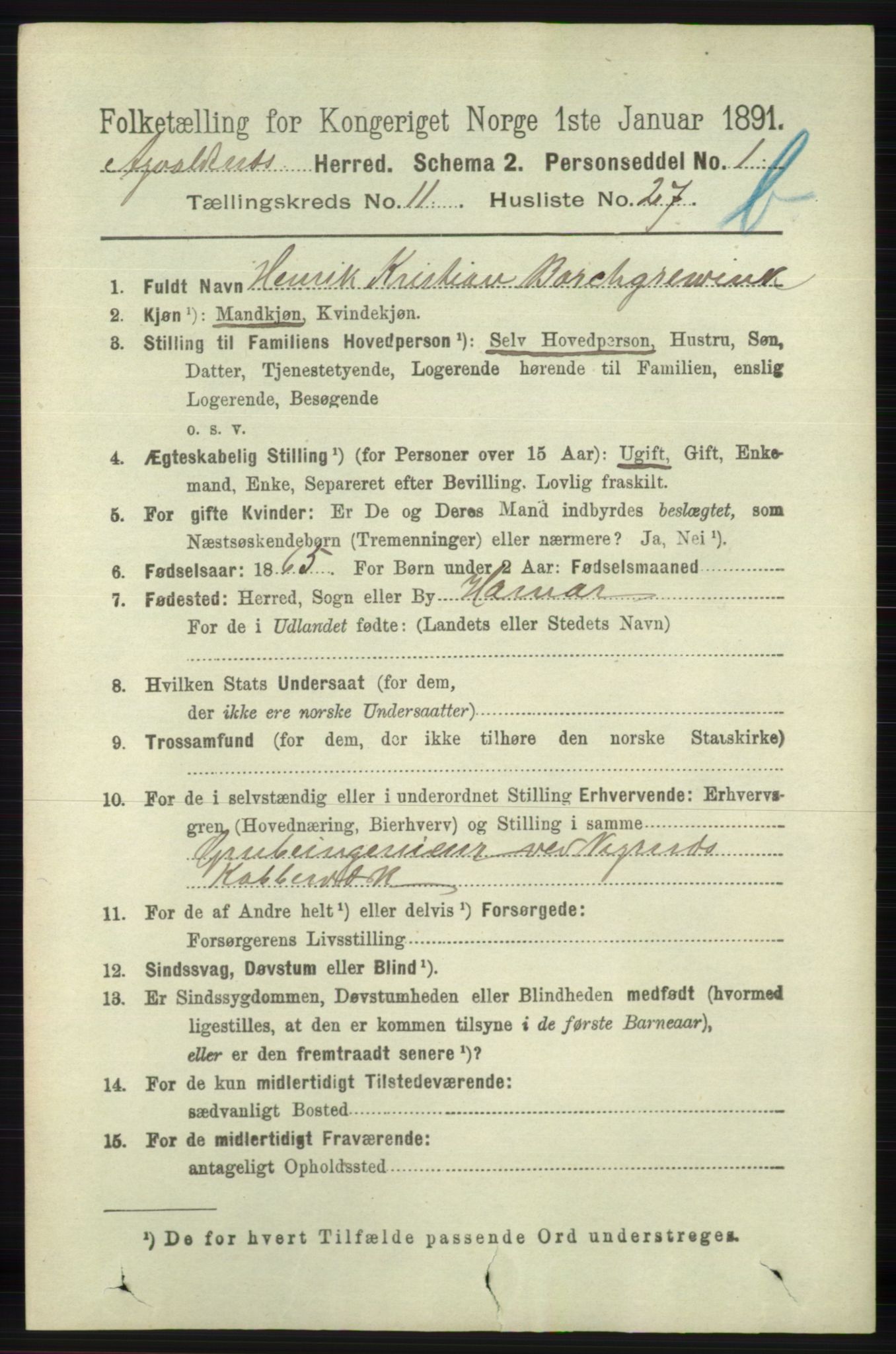 RA, 1891 census for 1147 Avaldsnes, 1891, p. 6481