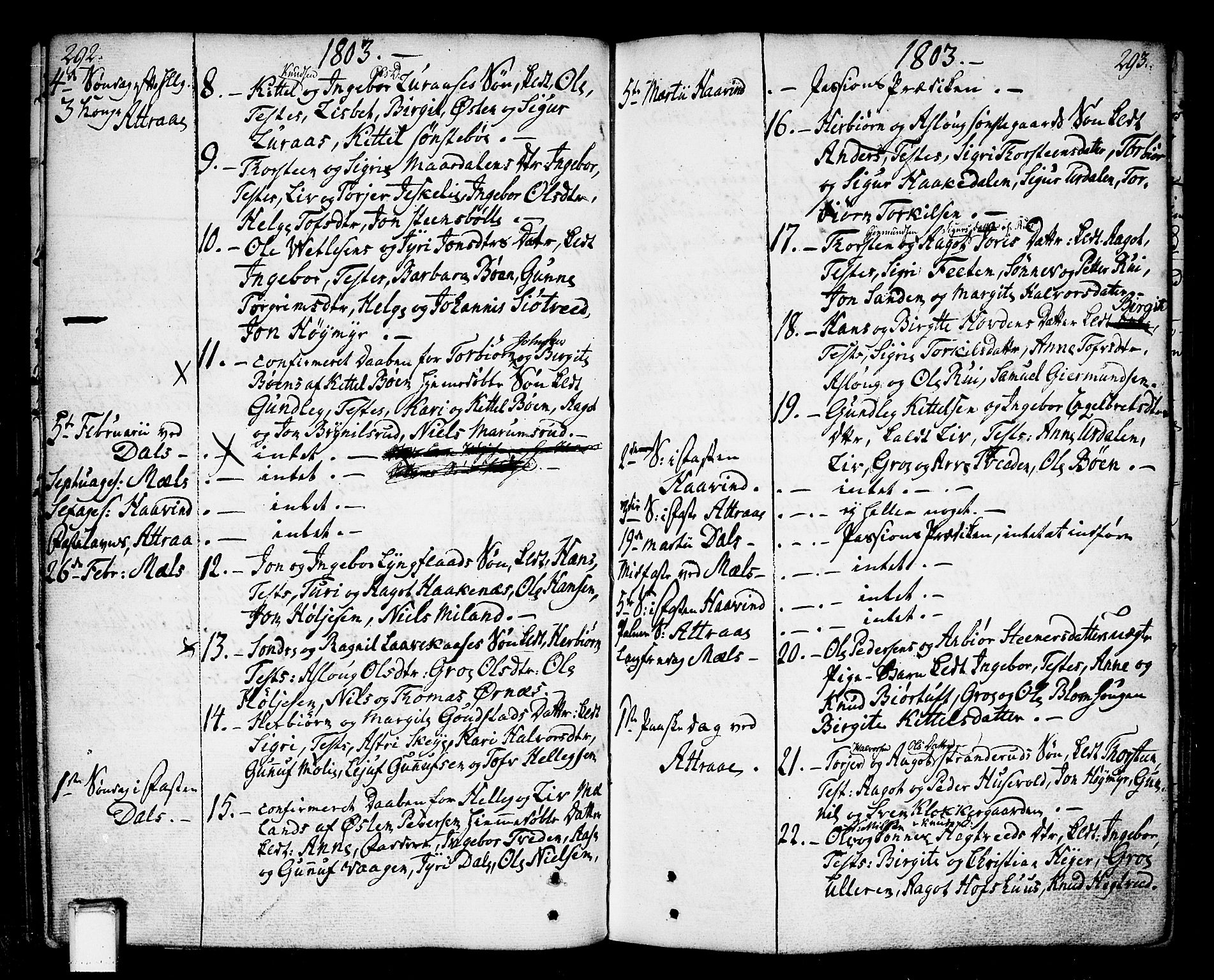Tinn kirkebøker, AV/SAKO-A-308/F/Fa/L0002: Parish register (official) no. I 2, 1757-1810, p. 292-293