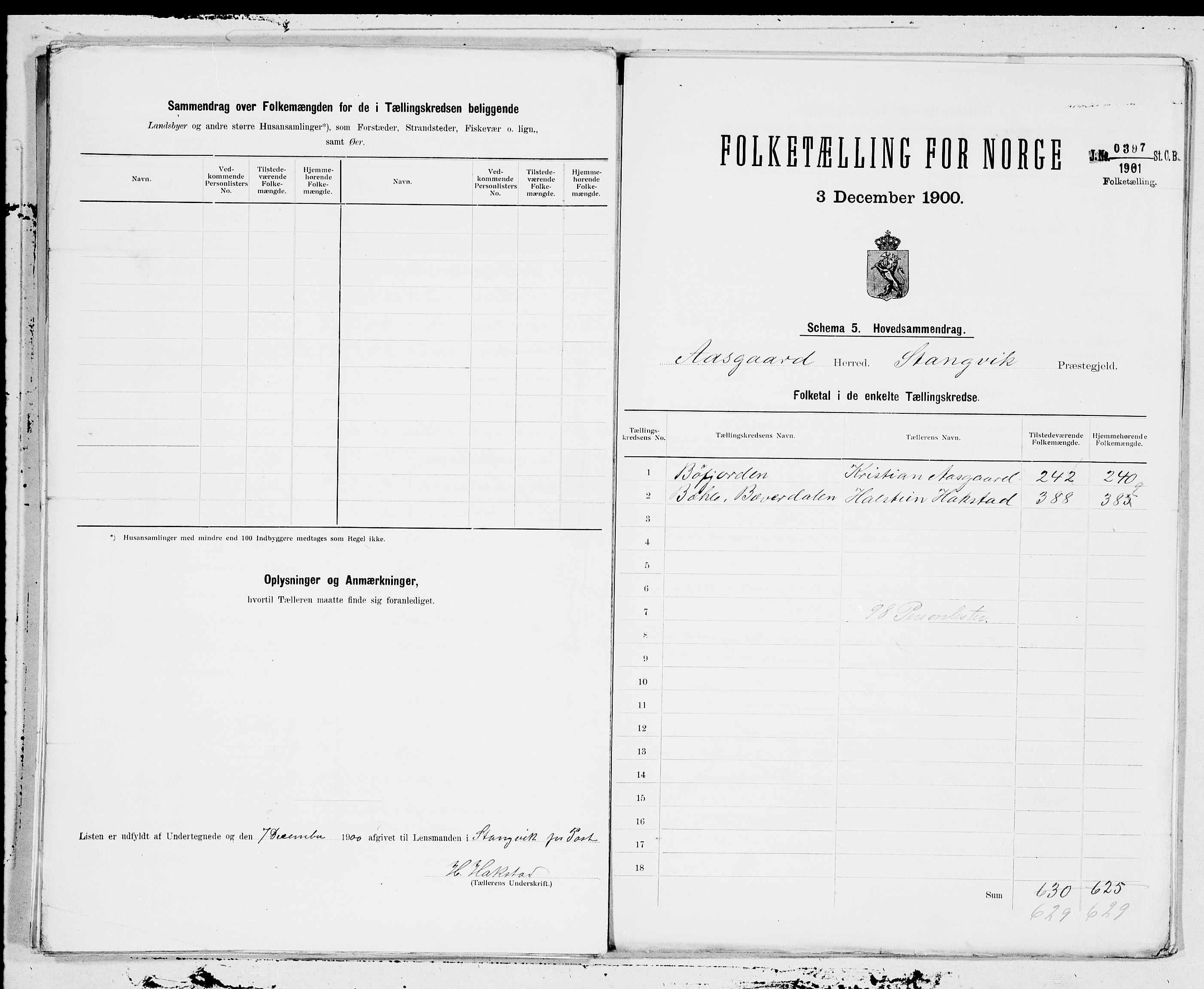 SAT, 1900 census for Åsskard, 1900, p. 6