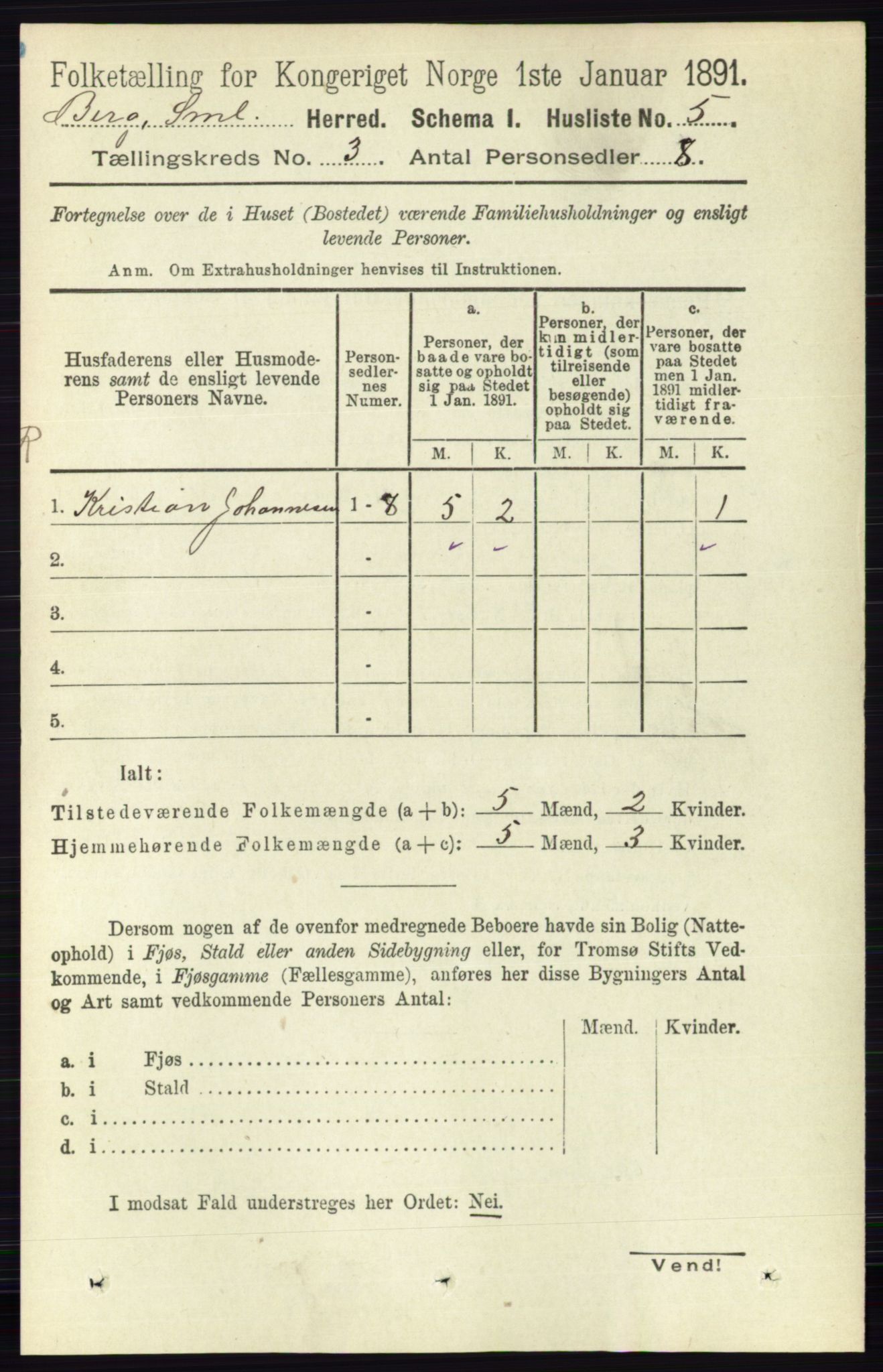 RA, 1891 census for 0116 Berg, 1891, p. 1755