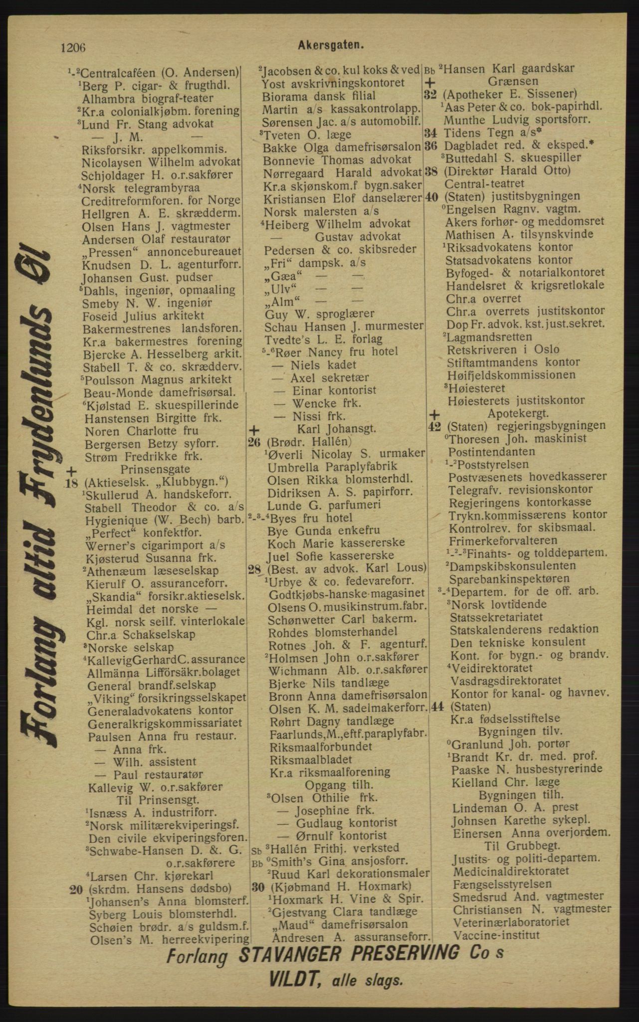 Kristiania/Oslo adressebok, PUBL/-, 1913, p. 1162