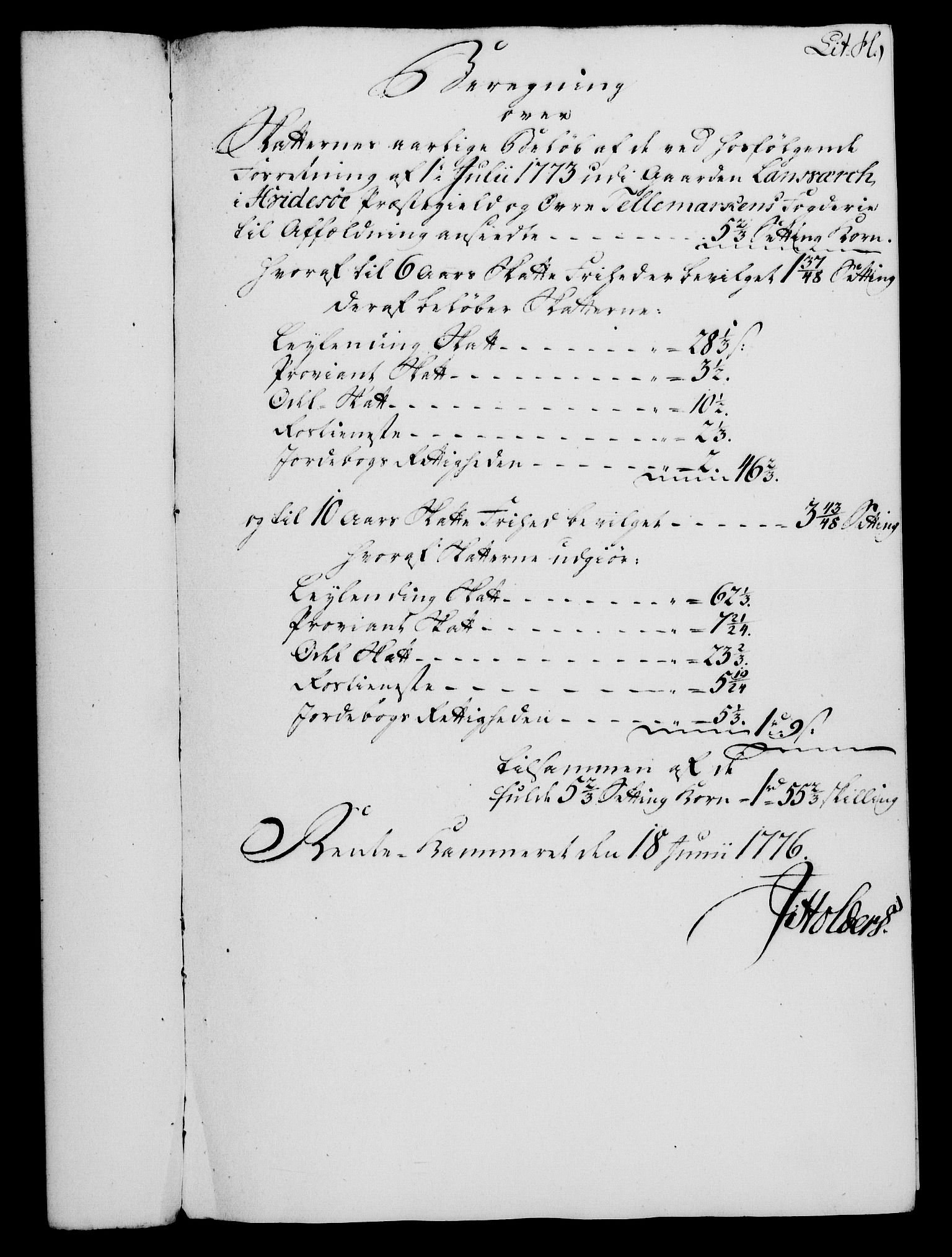 Rentekammeret, Kammerkanselliet, RA/EA-3111/G/Gf/Gfa/L0058: Norsk relasjons- og resolusjonsprotokoll (merket RK 52.58), 1776, p. 127