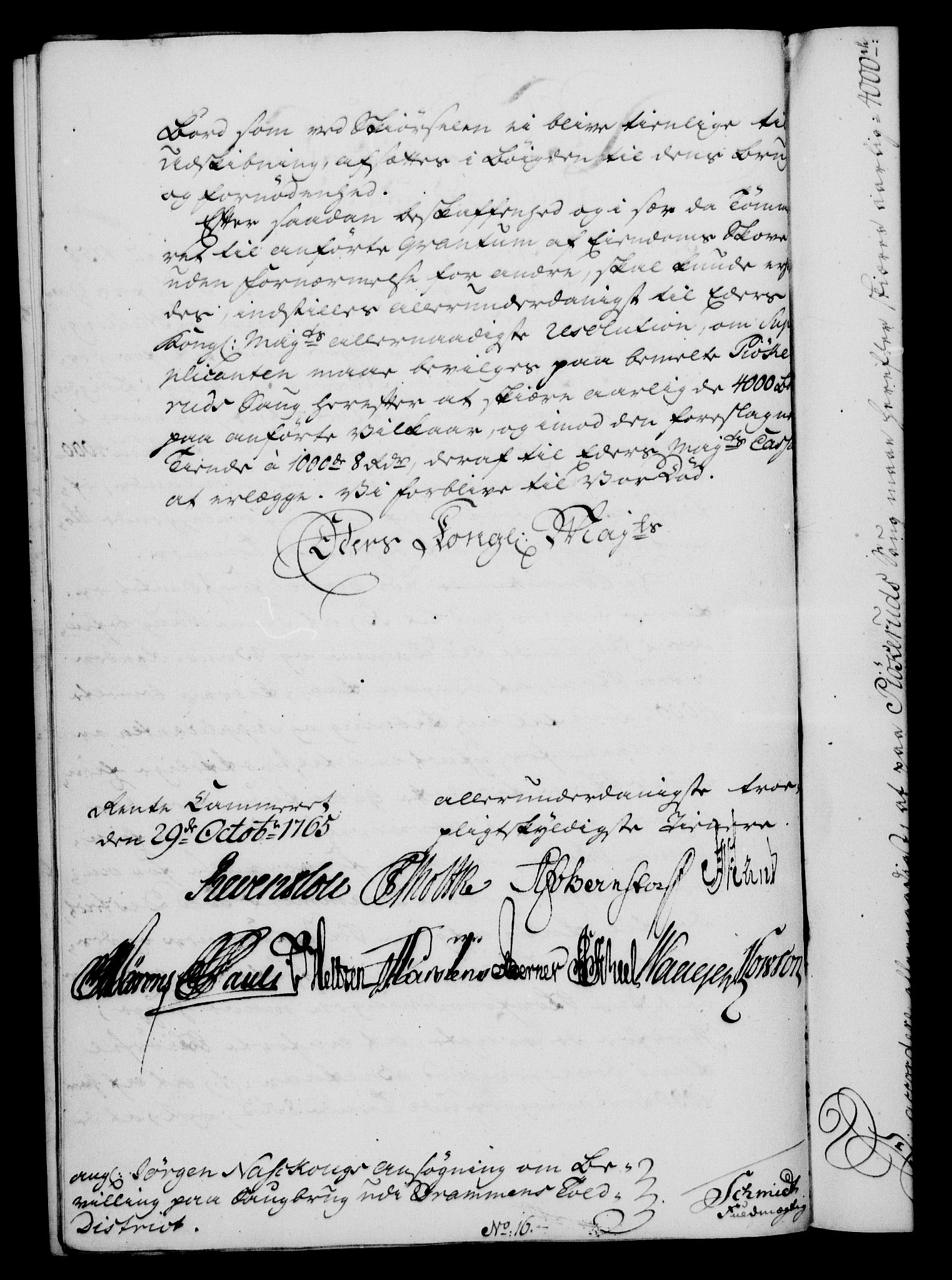 Rentekammeret, Kammerkanselliet, RA/EA-3111/G/Gf/Gfa/L0047: Norsk relasjons- og resolusjonsprotokoll (merket RK 52.47), 1765, p. 404
