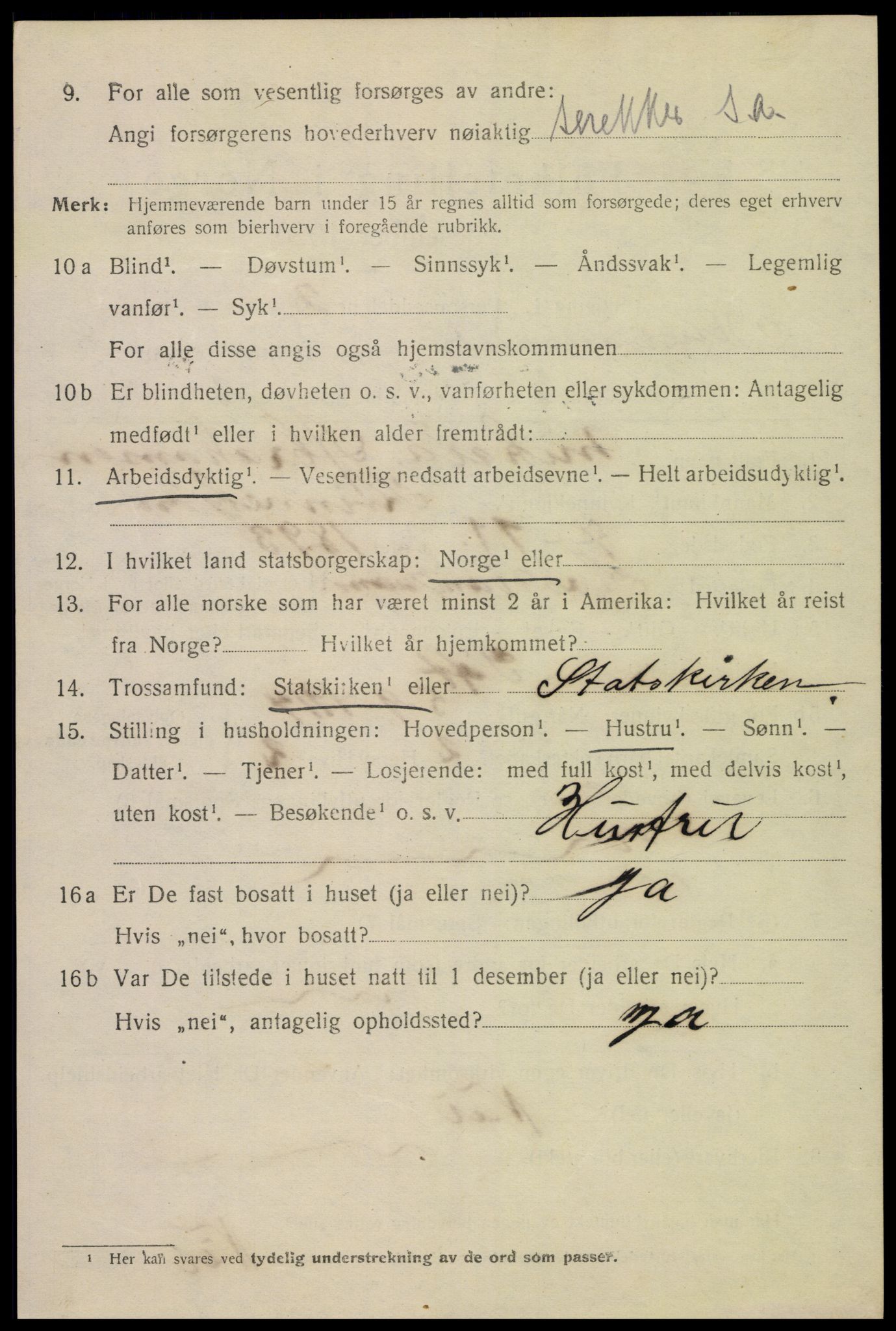 SAK, 1920 census for Kristiansand, 1920, p. 22012