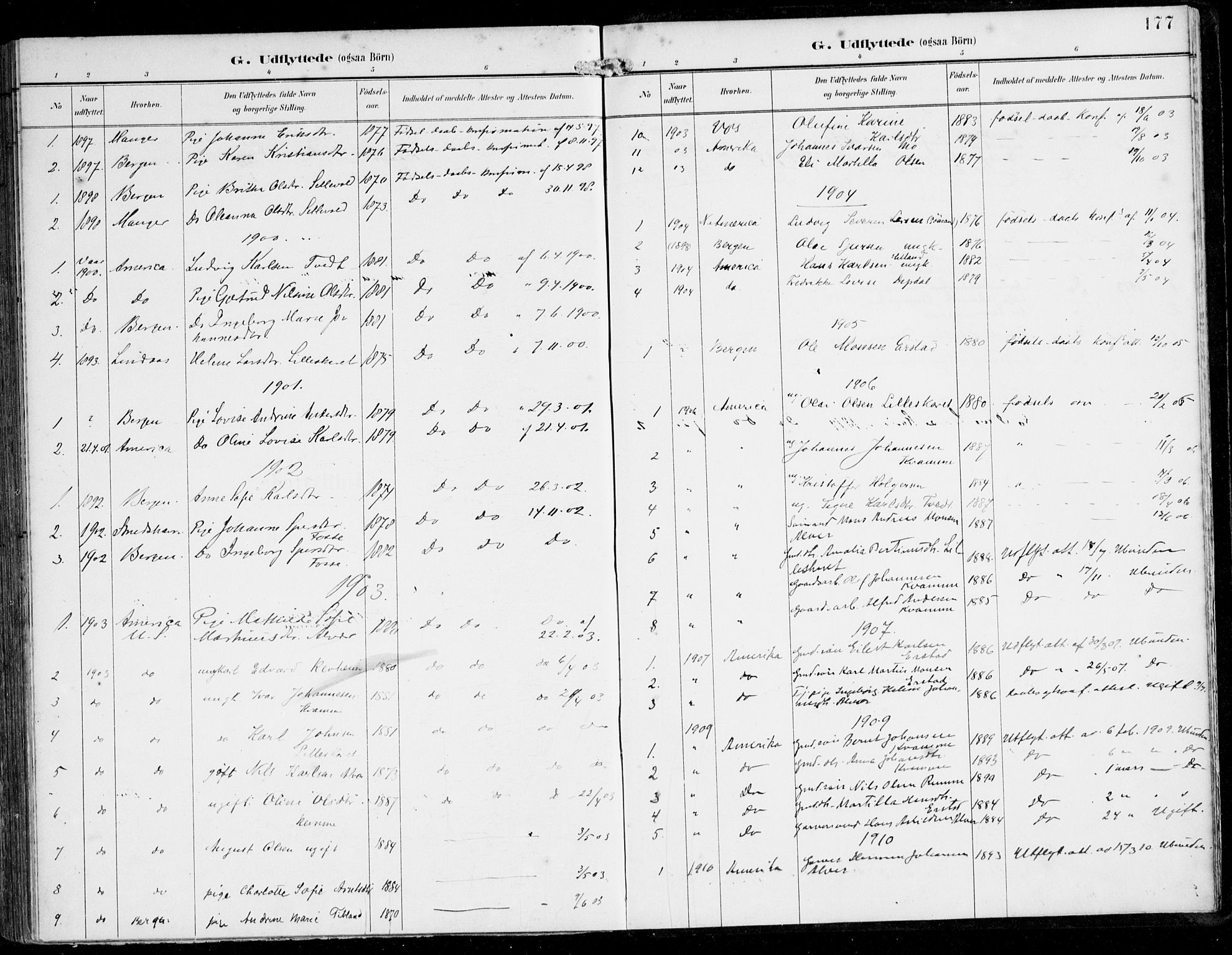 Alversund Sokneprestembete, AV/SAB-A-73901/H/Ha/Haa/Haaa/L0003: Parish register (official) no. A 3, 1897-1926, p. 177