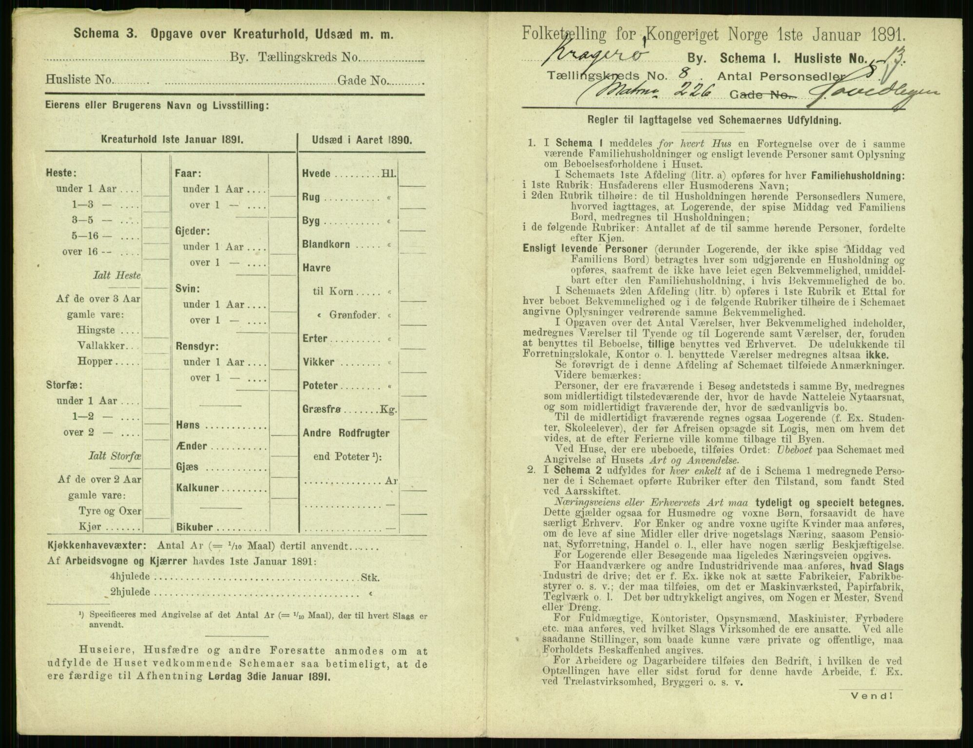 RA, 1891 census for 0801 Kragerø, 1891, p. 562