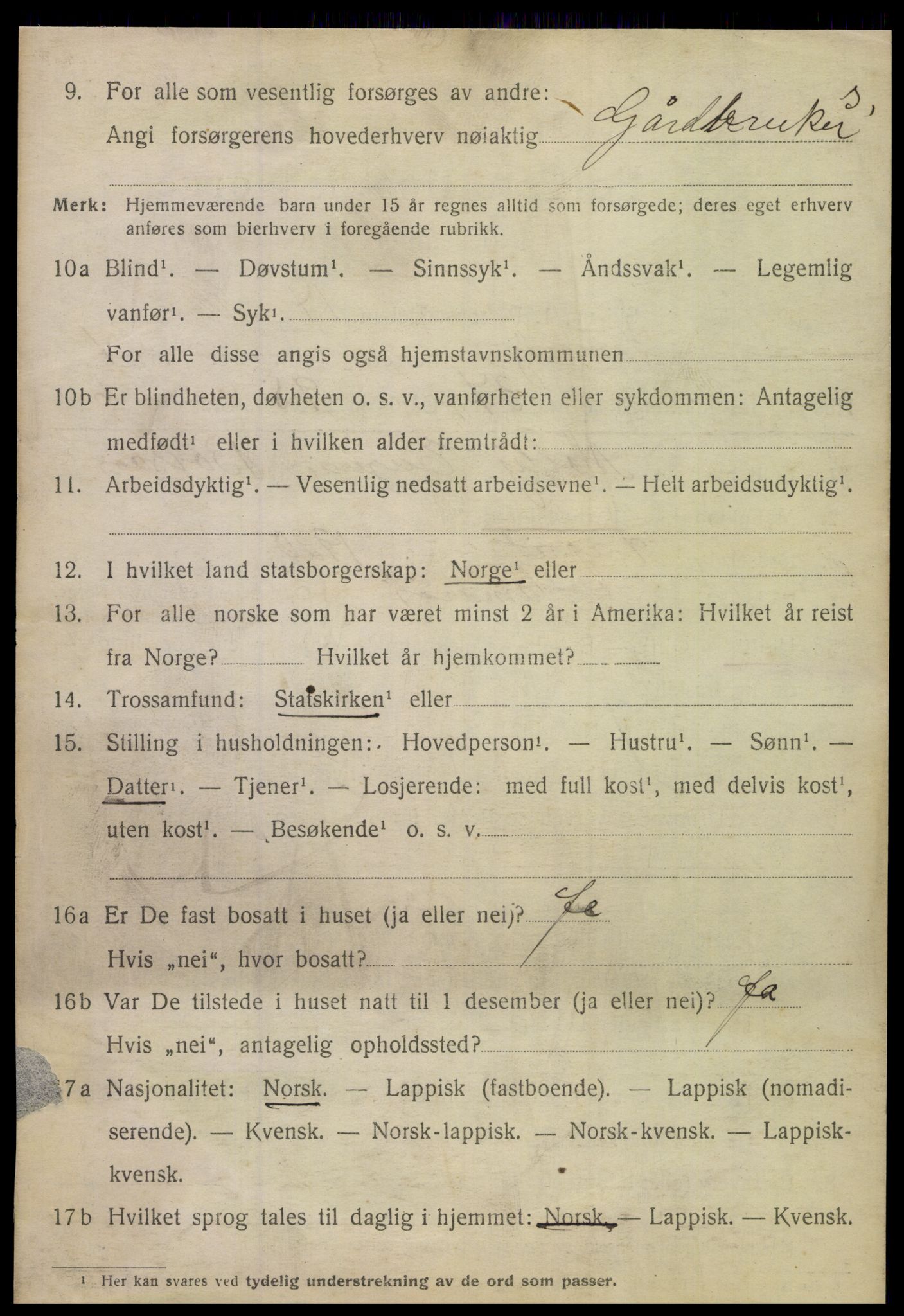 SAT, 1920 census for Hamarøy, 1920, p. 3671