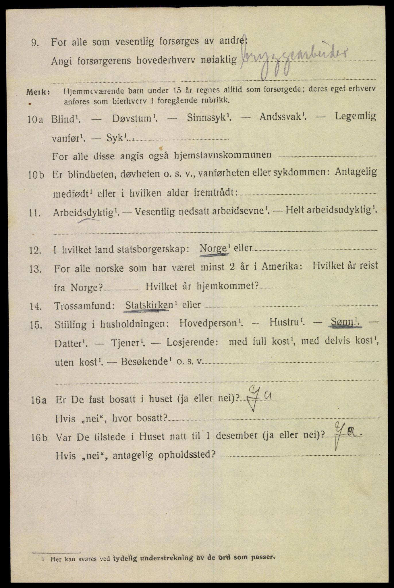 SAK, 1920 census for Flekkefjord, 1920, p. 5801